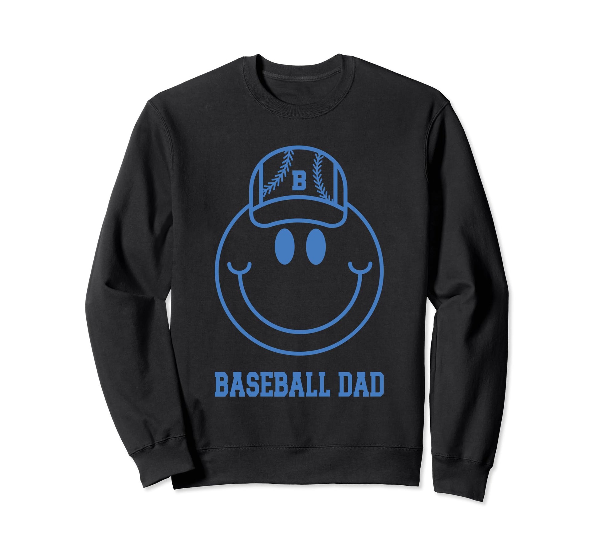 Baseball Dad Smile Face Varsity Sweatshirt - Aesthetic Graphic Unisex - T-Shirt, Sweatshirt, Hoodie