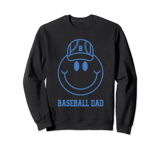 Baseball Dad Smile Face Varsity Sweatshirt - Aesthetic Graphic Unisex - T-Shirt, Sweatshirt, Hoodie
