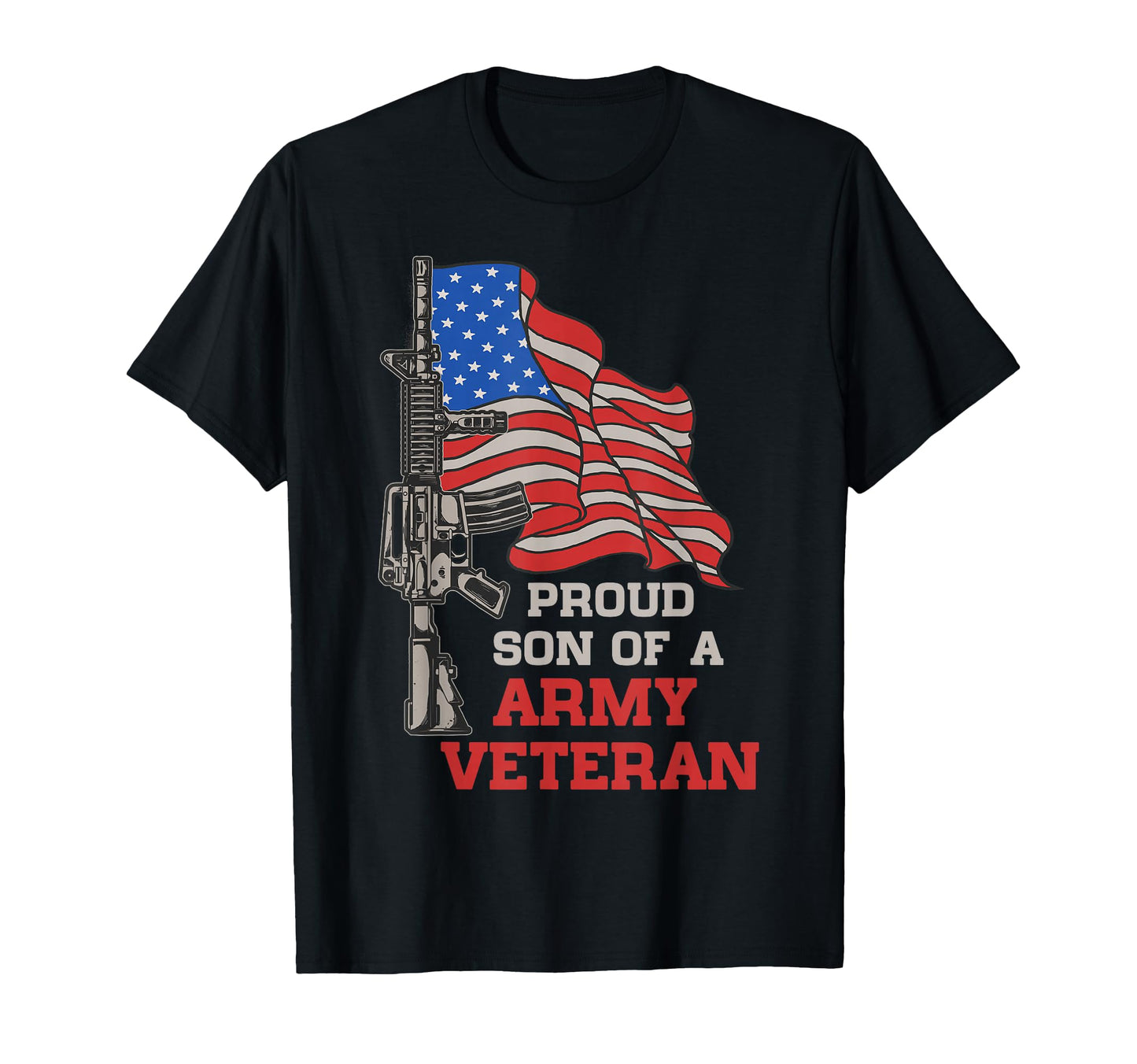 Proud Son Us Army Veteran Patriotic T-Shirt - Custom Art Print for Adults - T-Shirt, Sweatshirt, Hoodie