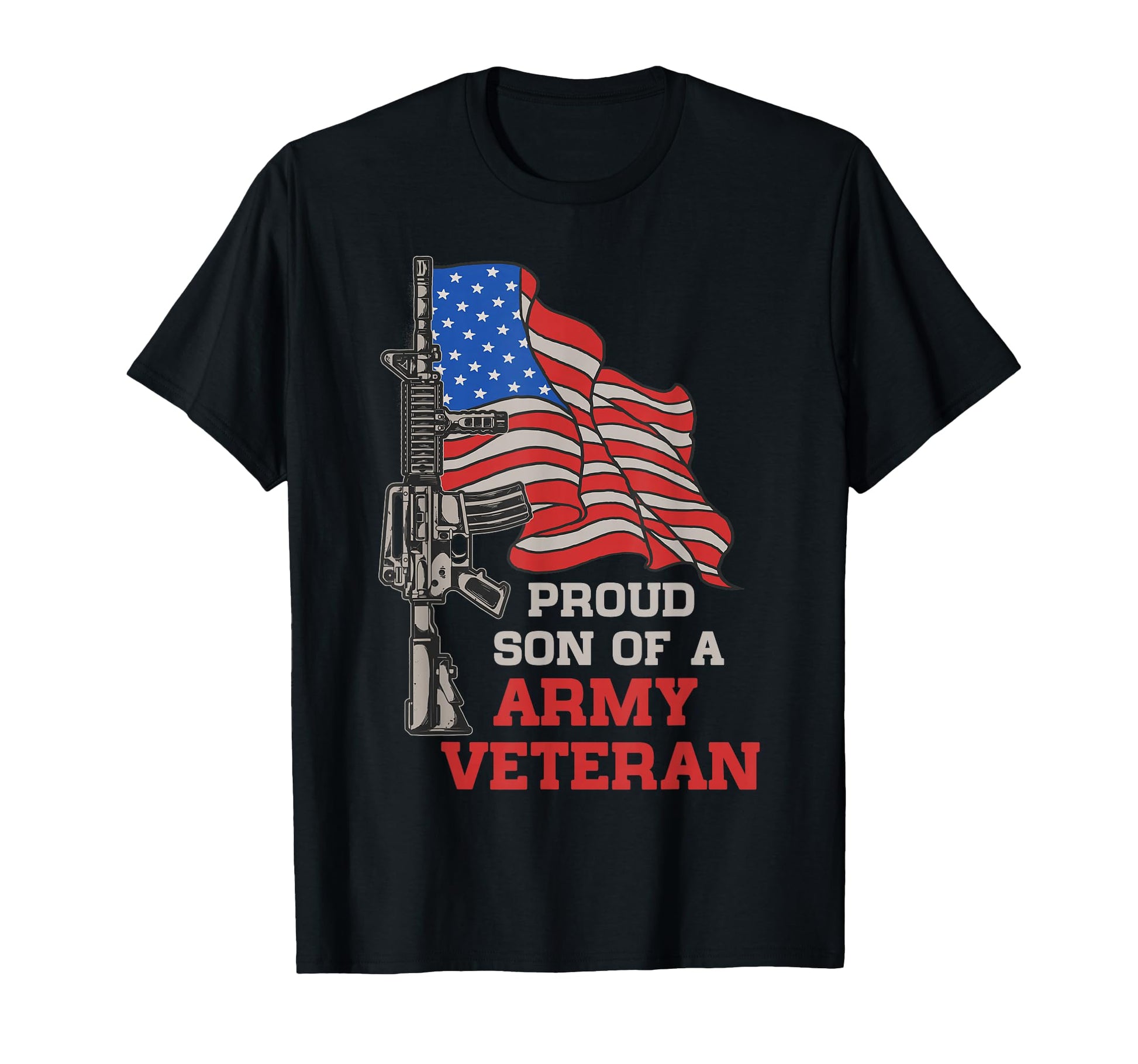 Proud Son Us Army Veteran Patriotic T-Shirt - Custom Art Print for Adults - T-Shirt, Sweatshirt, Hoodie