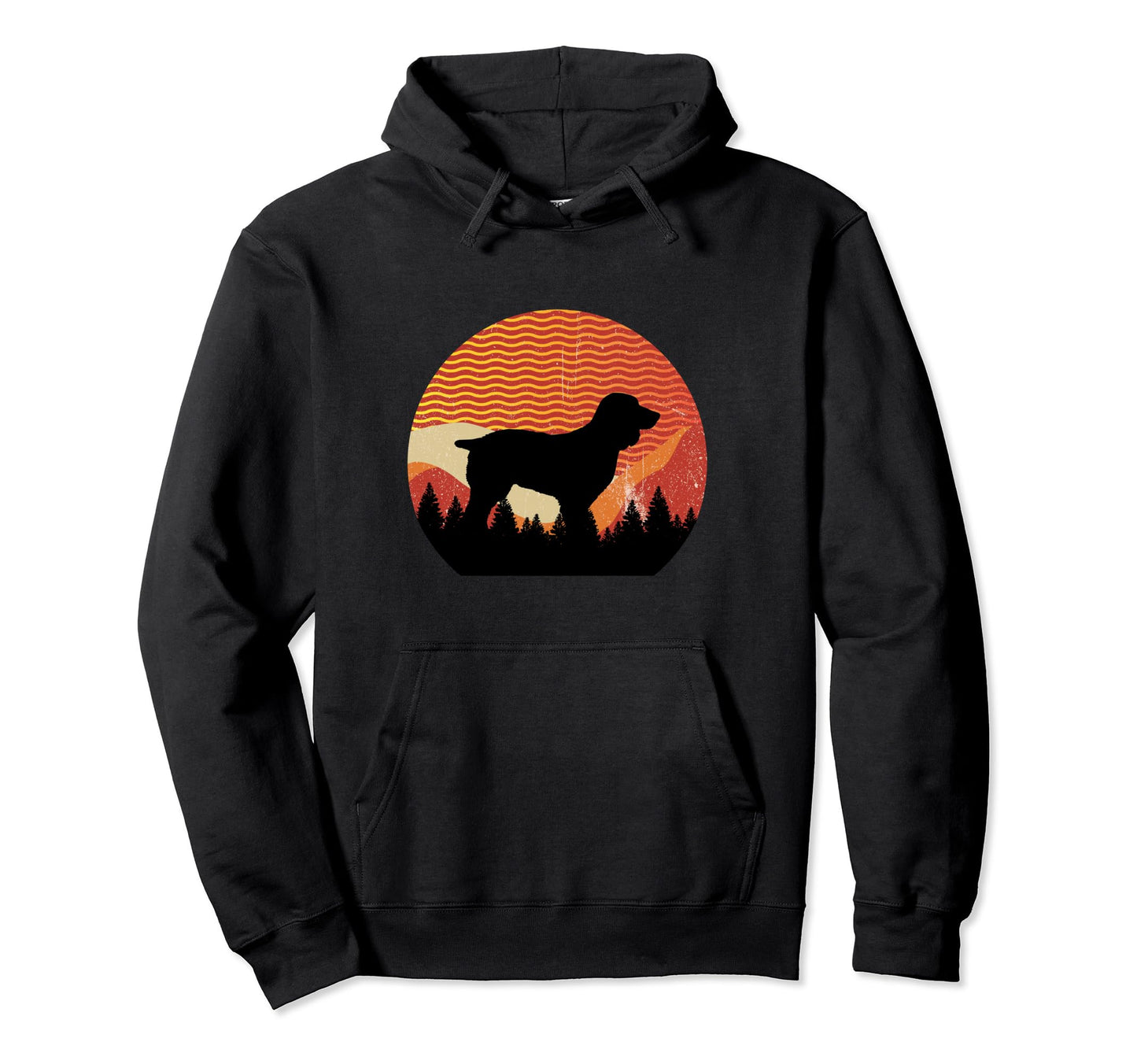 Boykin Dog Sunset Distressed Hoodie - Casual Everyday Wear Men Women - T-Shirt, Sweatshirt, Hoodie
