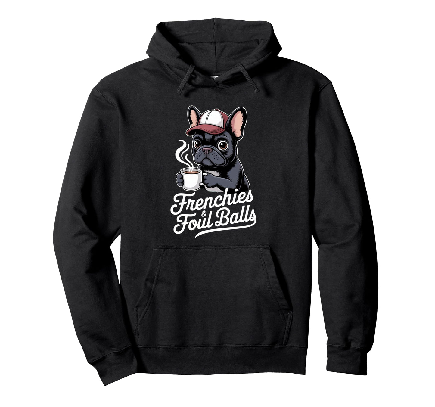 Womens Baseball Dog Coffee Hoodie - Casual Everyday Wear for Adults - T-Shirt, Sweatshirt, Hoodie