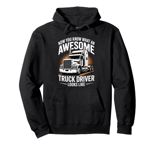 Best Truck Driver Art Dad Trucking Hoodie - Fun Novelty Design Men Women - T-Shirt, Sweatshirt, Hoodie