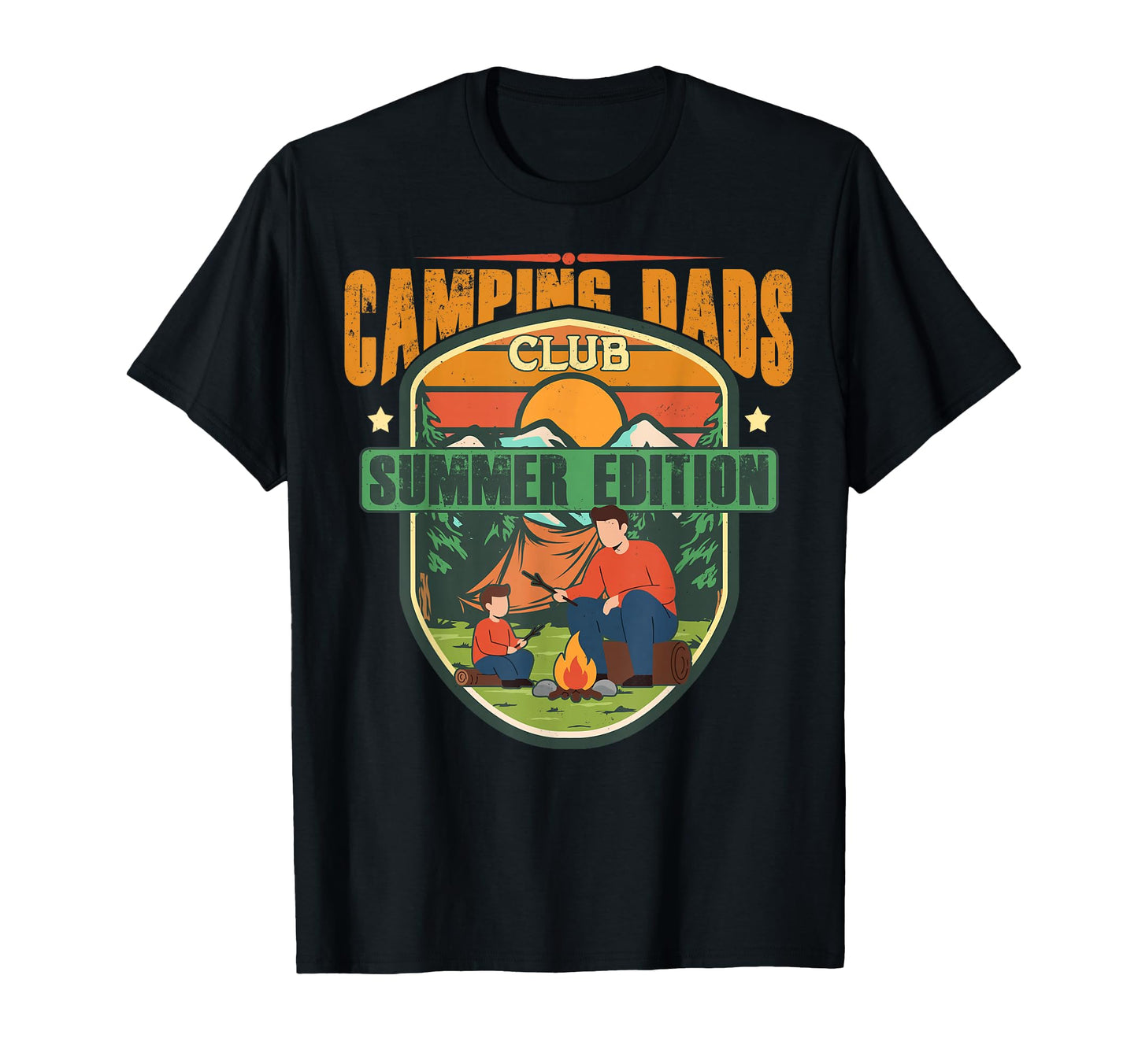 Camping Dads Club Summer Fire Funny T-Shirt - Minimalist Print Men Women - T-Shirt, Sweatshirt, Hoodie