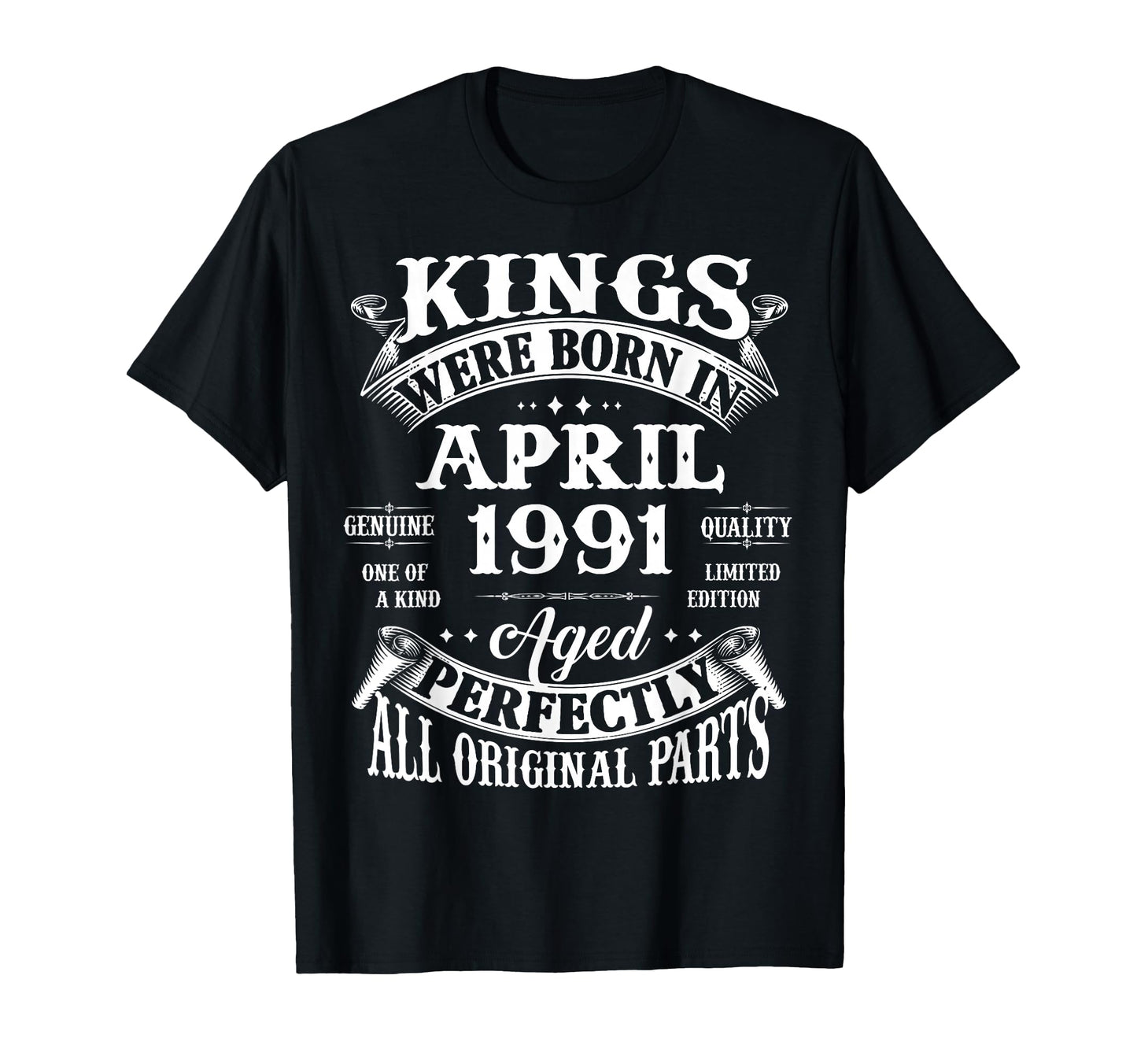 35Th Birthday Gift Kings Born April T-Shirt - Trendy Graphic Men Women - T-Shirt, Sweatshirt, Hoodie