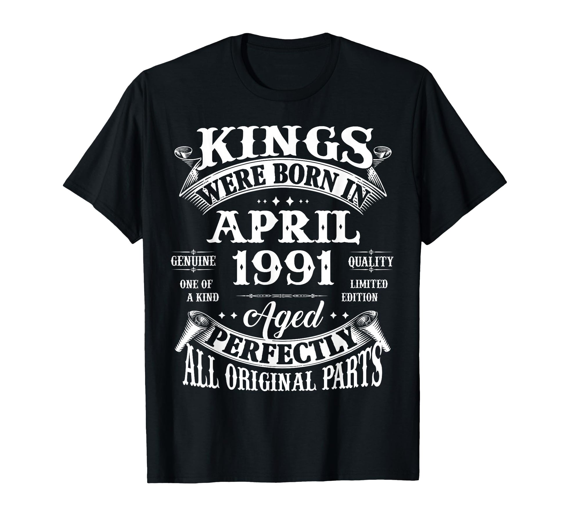 35Th Birthday Gift Kings Born April T-Shirt - Trendy Graphic Men Women - T-Shirt, Sweatshirt, Hoodie