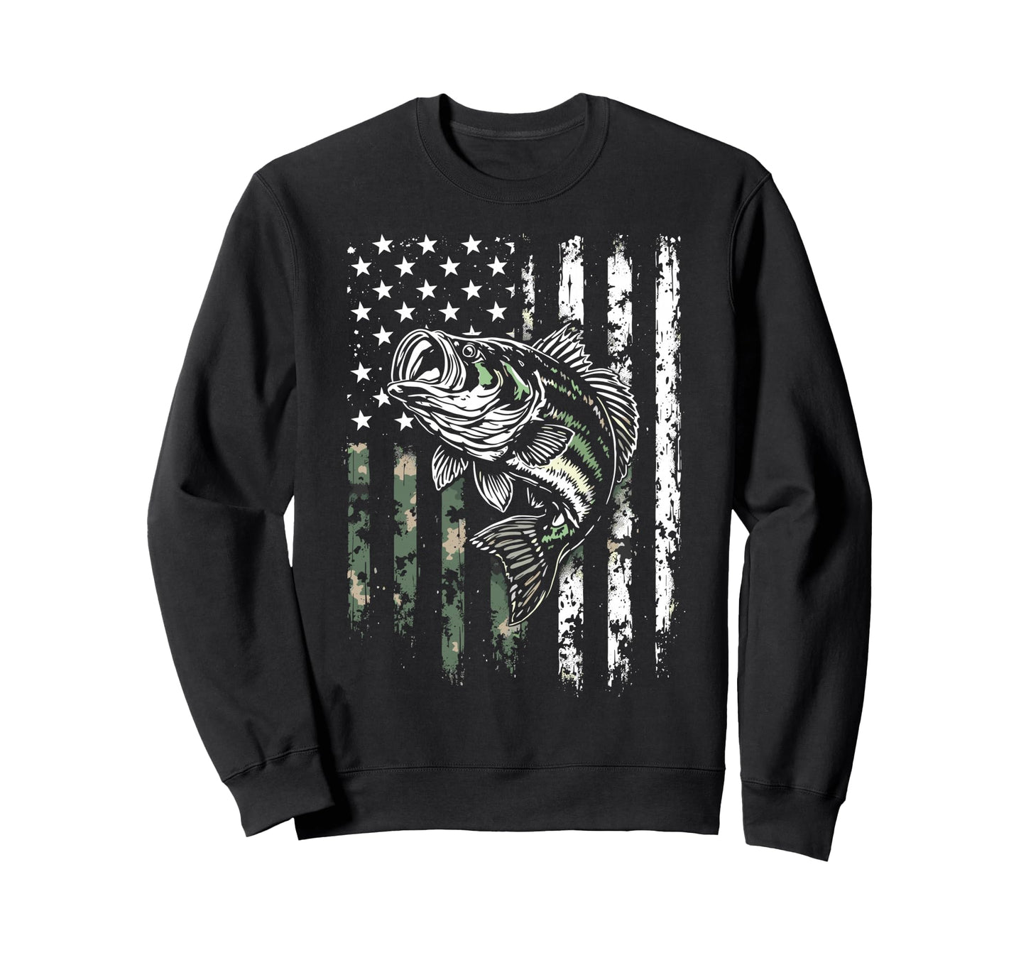 Us Camouflage Flag Fishing Lover Fish Sweatshirt - Streetwear Style Unisex - T-Shirt, Sweatshirt, Hoodie