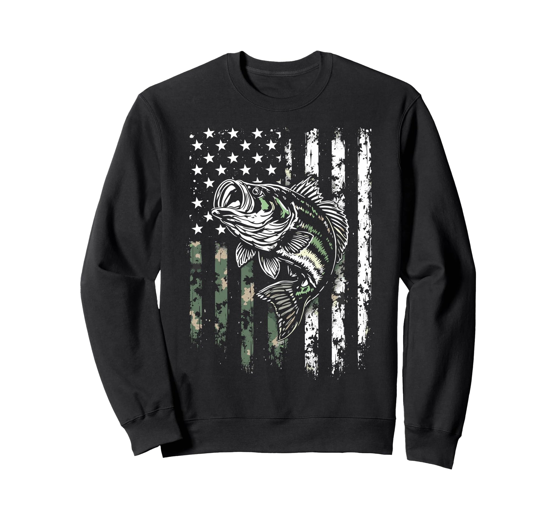 Us Camouflage Flag Fishing Lover Fish Sweatshirt - Streetwear Style Unisex - T-Shirt, Sweatshirt, Hoodie