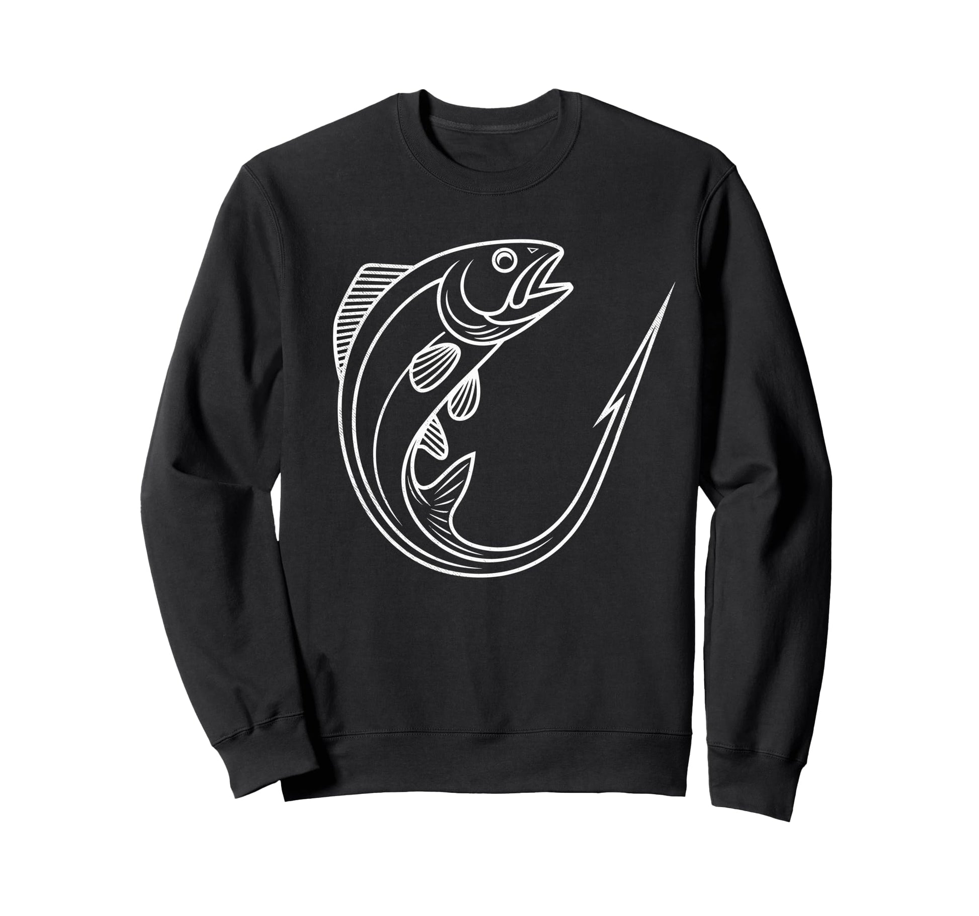 Fish Fishing Hook Fish Fun Sweatshirt - Novelty Apparel for Adults - T-Shirt, Sweatshirt, Hoodie