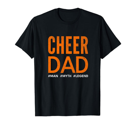 Cheer Dad Orange Cheerleading T-Shirt - Casual Everyday Wear Men Women - T-Shirt, Sweatshirt, Hoodie