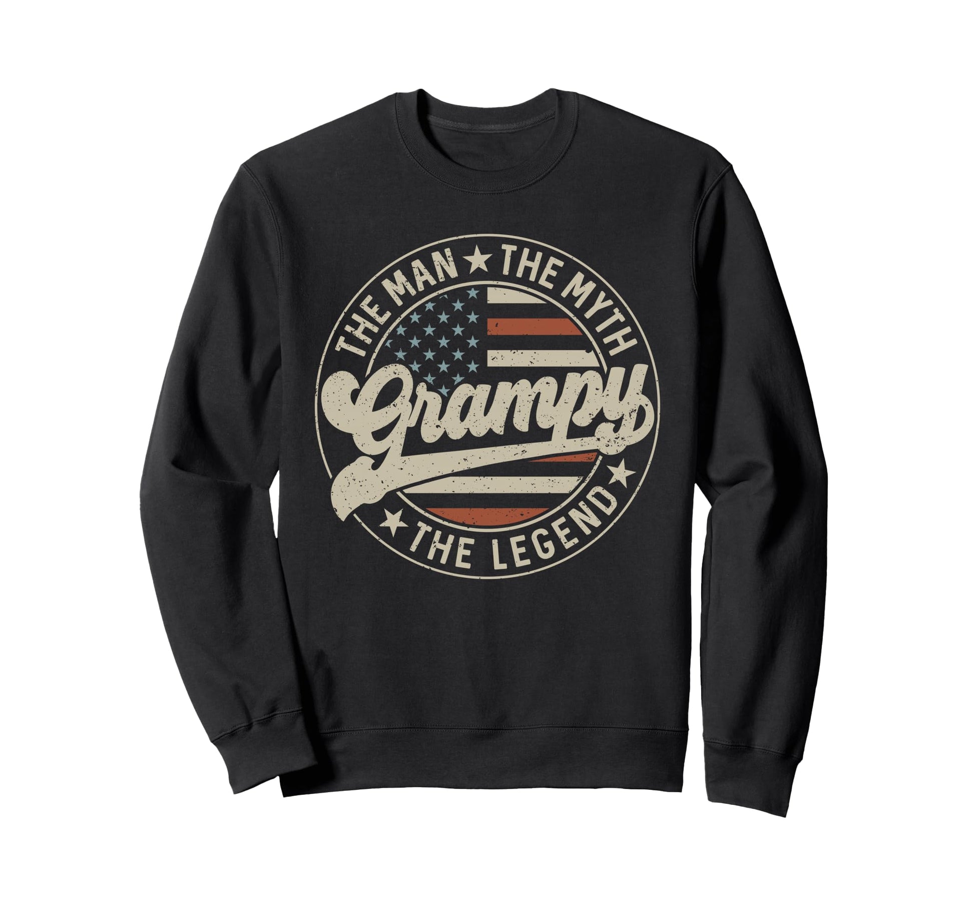 Grampy Myth Legend Us Flag Fathers Sweatshirt - Novelty Apparel for Adults - T-Shirt, Sweatshirt, Hoodie
