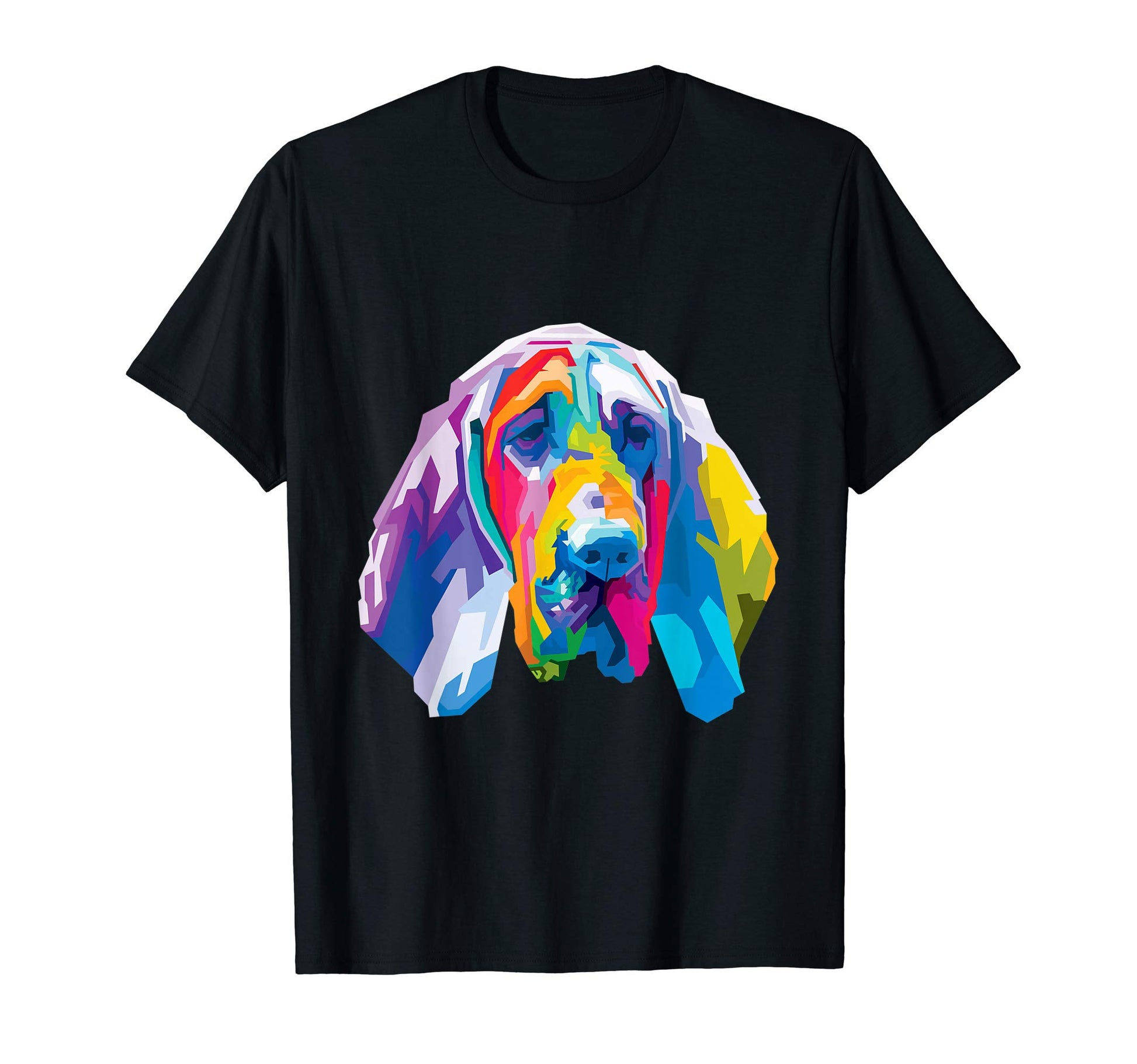 Colorful Bloodhound Geometric Dog Pop T-Shirt - Custom Art Print Men Women - T-Shirt, Sweatshirt, Hoodie