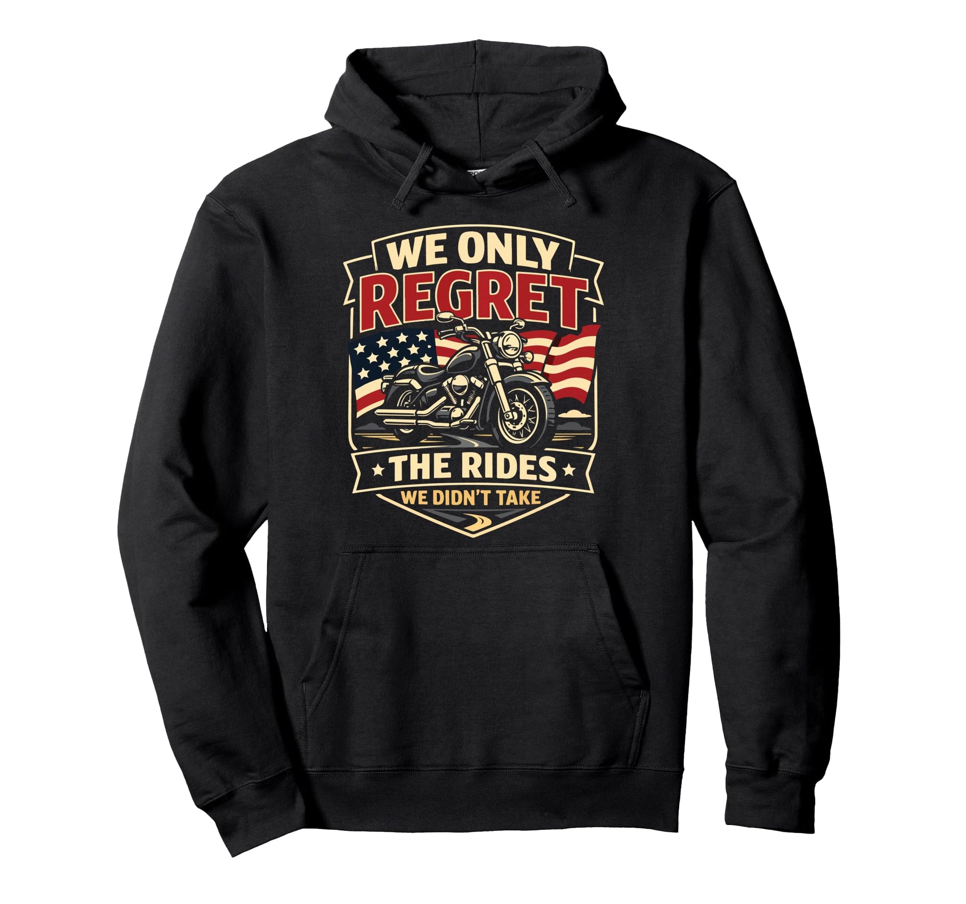 Motorcycle Biker We Only Regret Hoodie - Novelty Apparel Men Women - T-Shirt, Sweatshirt, Hoodie