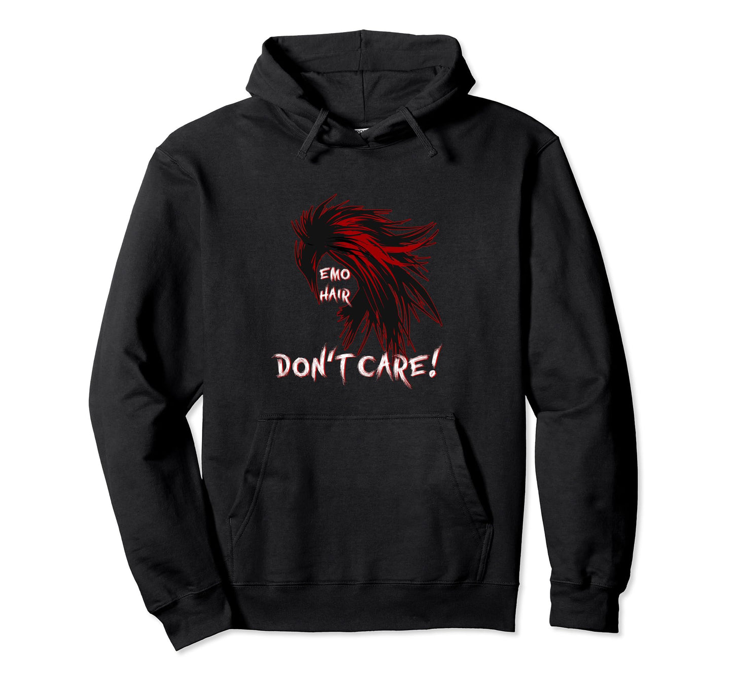 1990S 2000S Pop Emo Hair Dont Care Burgundy Hoodie - Novelty Apparel Unisex - T-Shirt, Sweatshirt, Hoodie