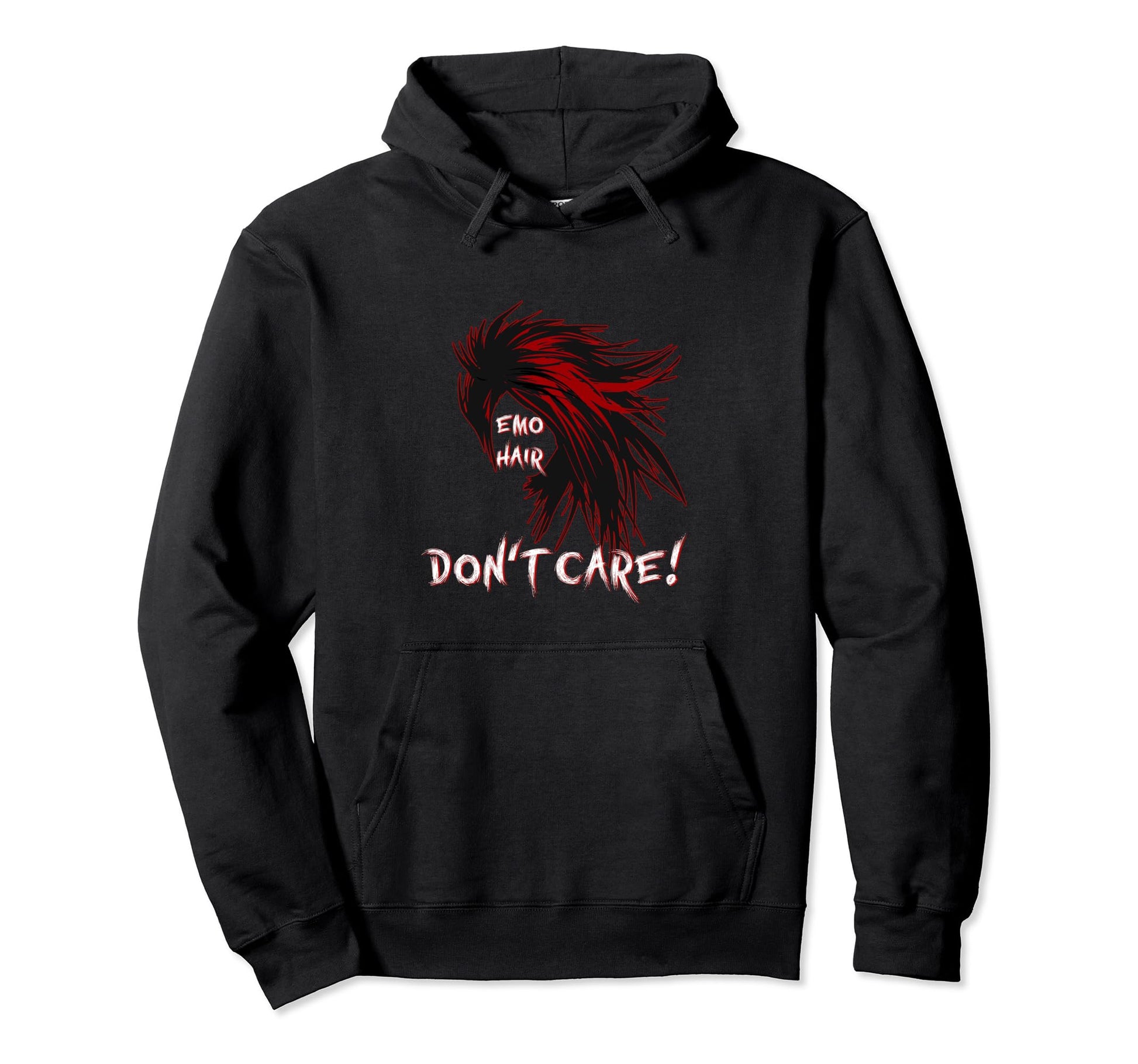 1990S 2000S Pop Emo Hair Dont Care Burgundy Hoodie - Novelty Apparel Unisex - T-Shirt, Sweatshirt, Hoodie
