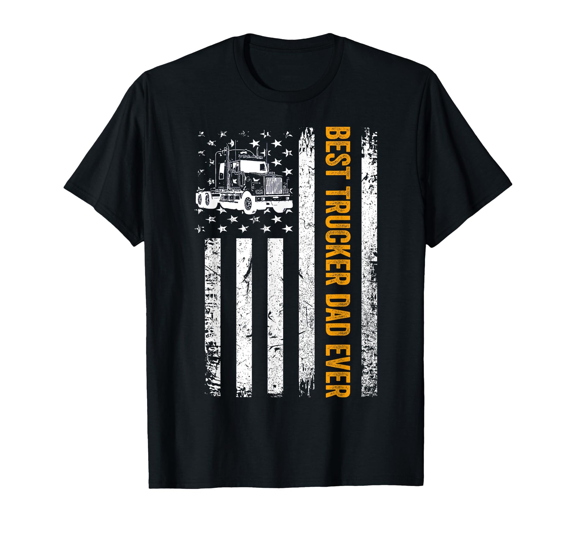 Usa Best Trucker Dad Ever American T-Shirt - Fun Novelty Design Unisex - T-Shirt, Sweatshirt, Hoodie