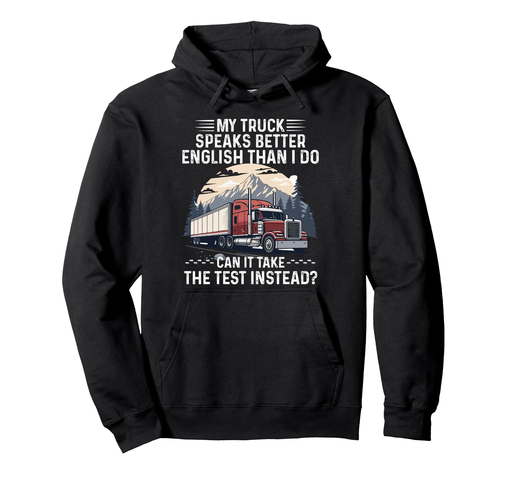 Funny Trucker Papa Dad Grandpa Hoodie - Custom Art Print for Adults - T-Shirt, Sweatshirt, Hoodie