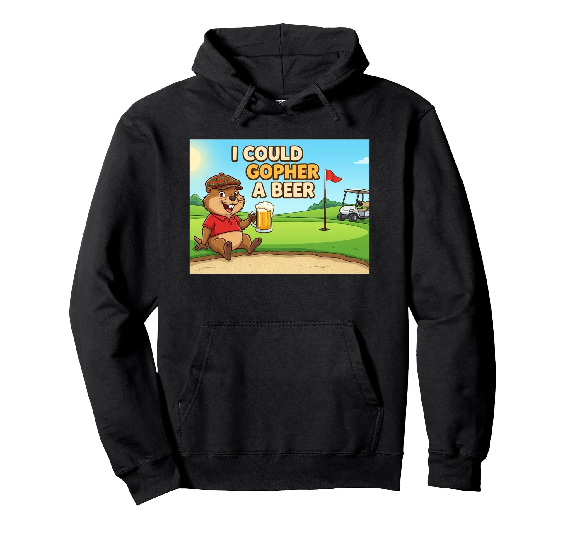 I Could Go Beer Gopher And Golf Hoodie - Aesthetic Graphic Unisex - T-Shirt, Sweatshirt, Hoodie
