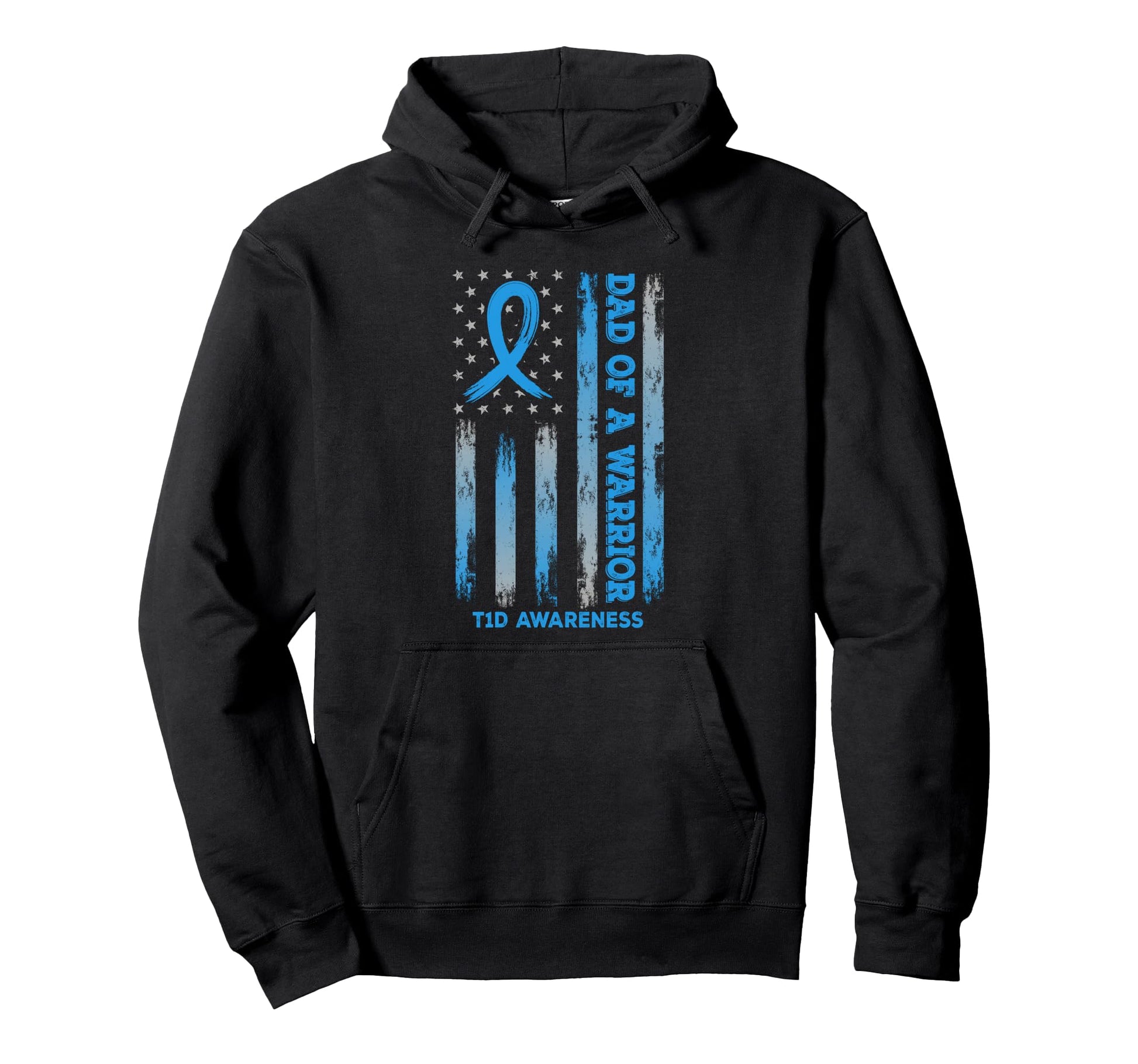 Type 1 Diabetes Awareness T1D Dad Warrior Hoodie - Trendy Graphic Unisex - T-Shirt, Sweatshirt, Hoodie
