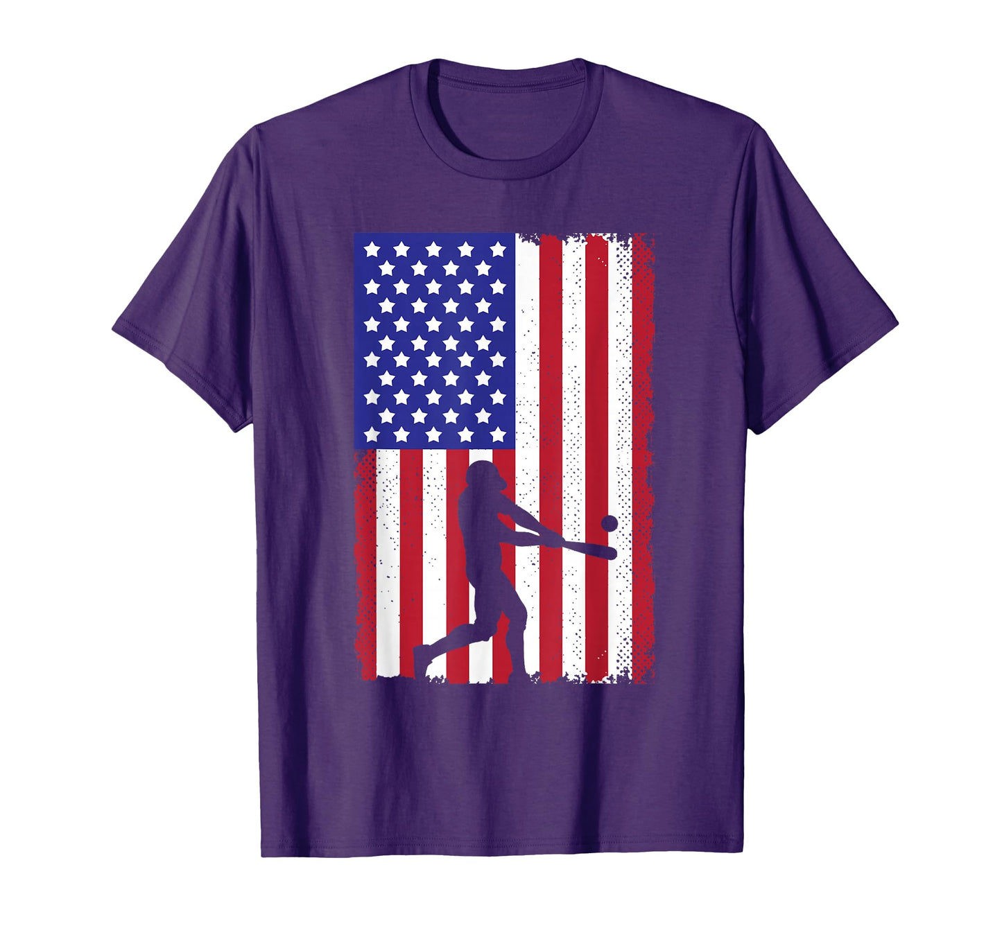 Baseball Usa Player Us American Flag T-Shirt - Custom Art Print Unisex - T-Shirt, Sweatshirt, Hoodie