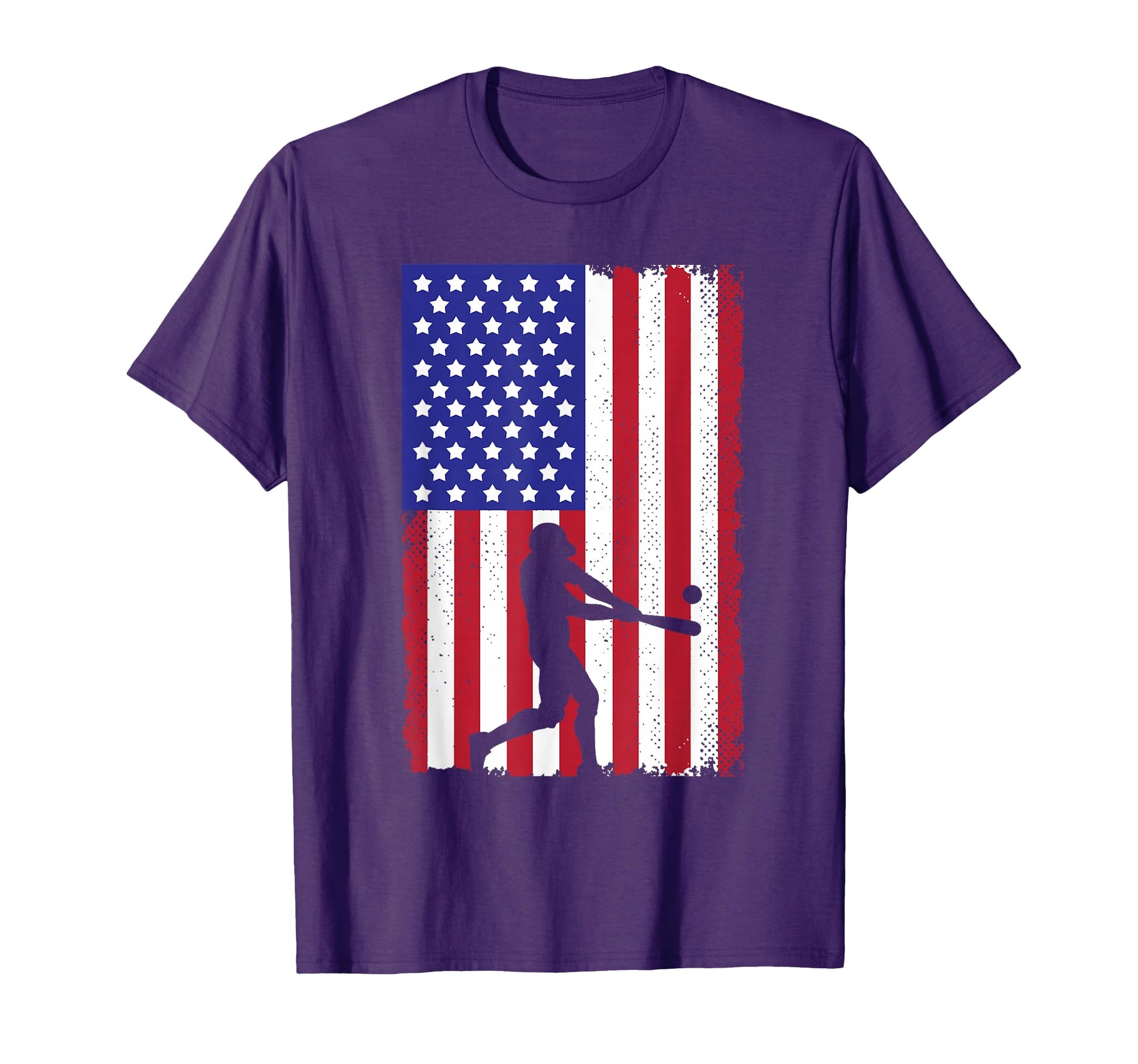 Baseball Usa Player Us American Flag T-Shirt - Custom Art Print Unisex - T-Shirt, Sweatshirt, Hoodie