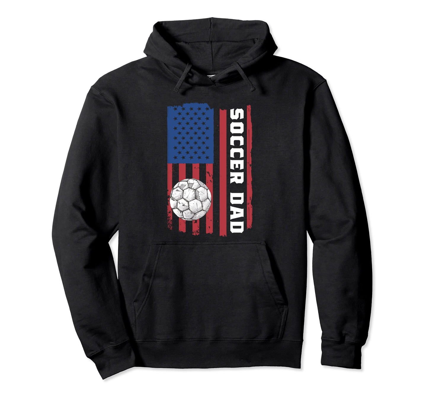 Soccer Dad Game Day Soccer Lovers Usa Flag Hoodie - Unique Graphic Unisex - T-Shirt, Sweatshirt, Hoodie