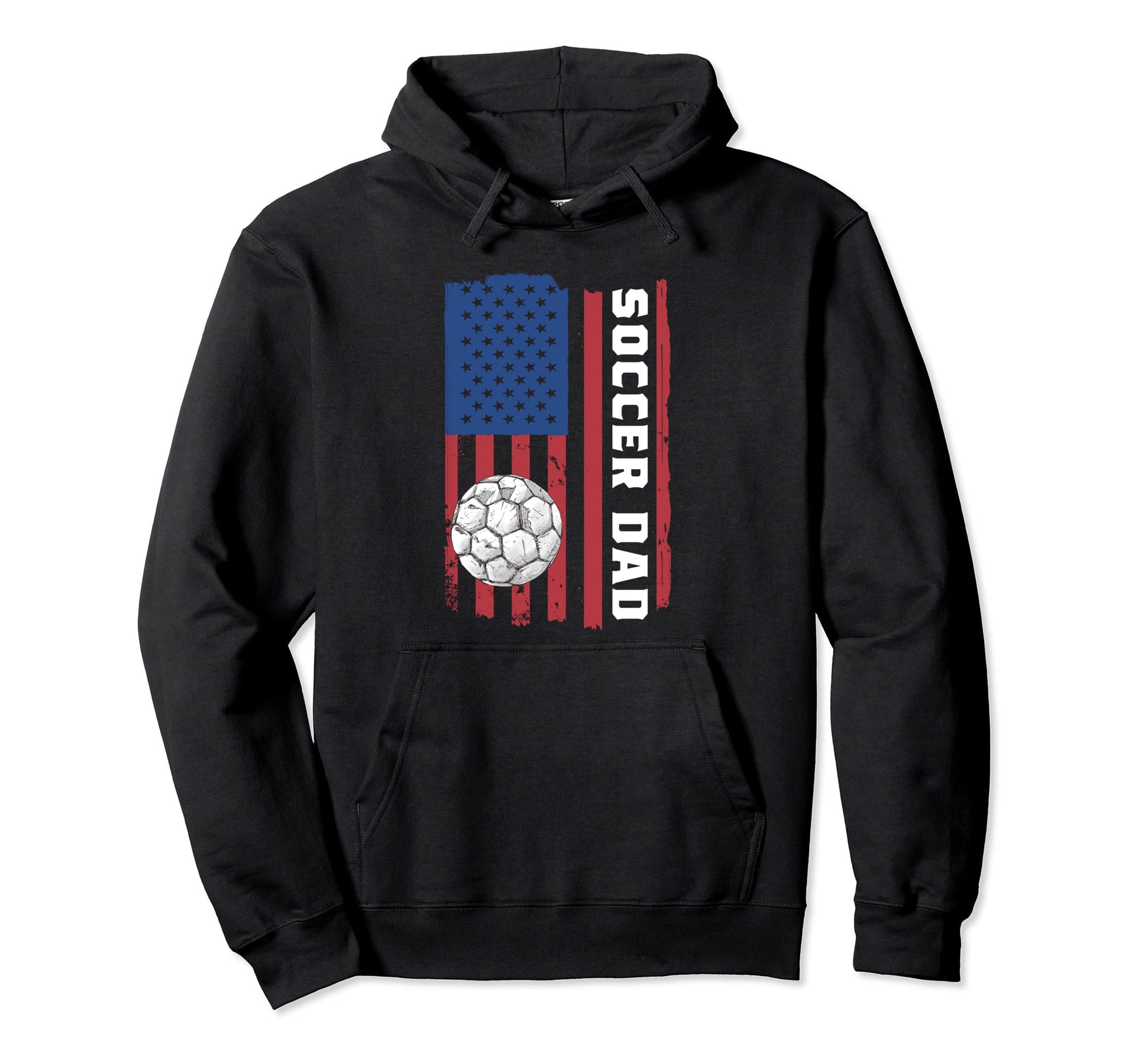 Soccer Dad Game Day Soccer Lovers Usa Flag Hoodie - Unique Graphic Unisex - T-Shirt, Sweatshirt, Hoodie