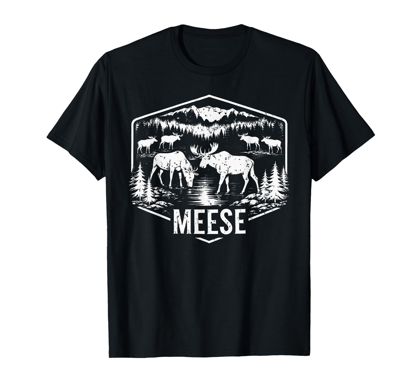 Meese Funny Moose Camping Wildlife T-Shirt - Custom Art Print for Adults - T-Shirt, Sweatshirt, Hoodie