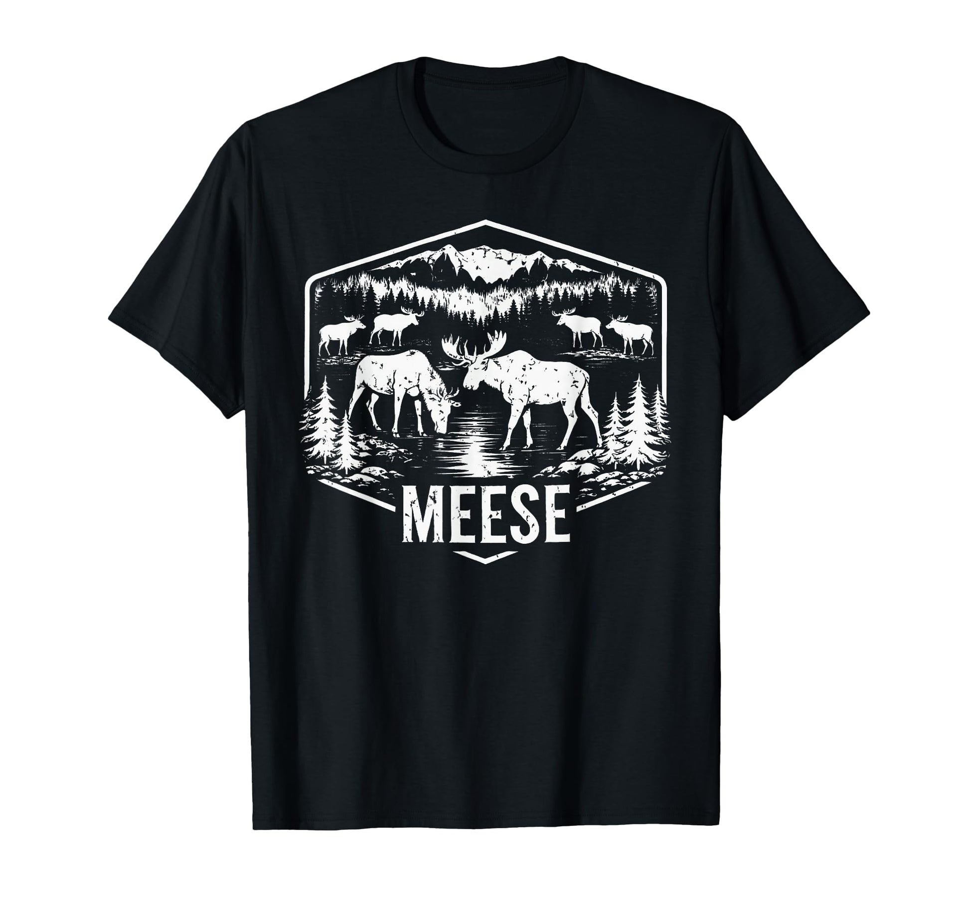 Meese Funny Moose Camping Wildlife T-Shirt - Custom Art Print for Adults - T-Shirt, Sweatshirt, Hoodie