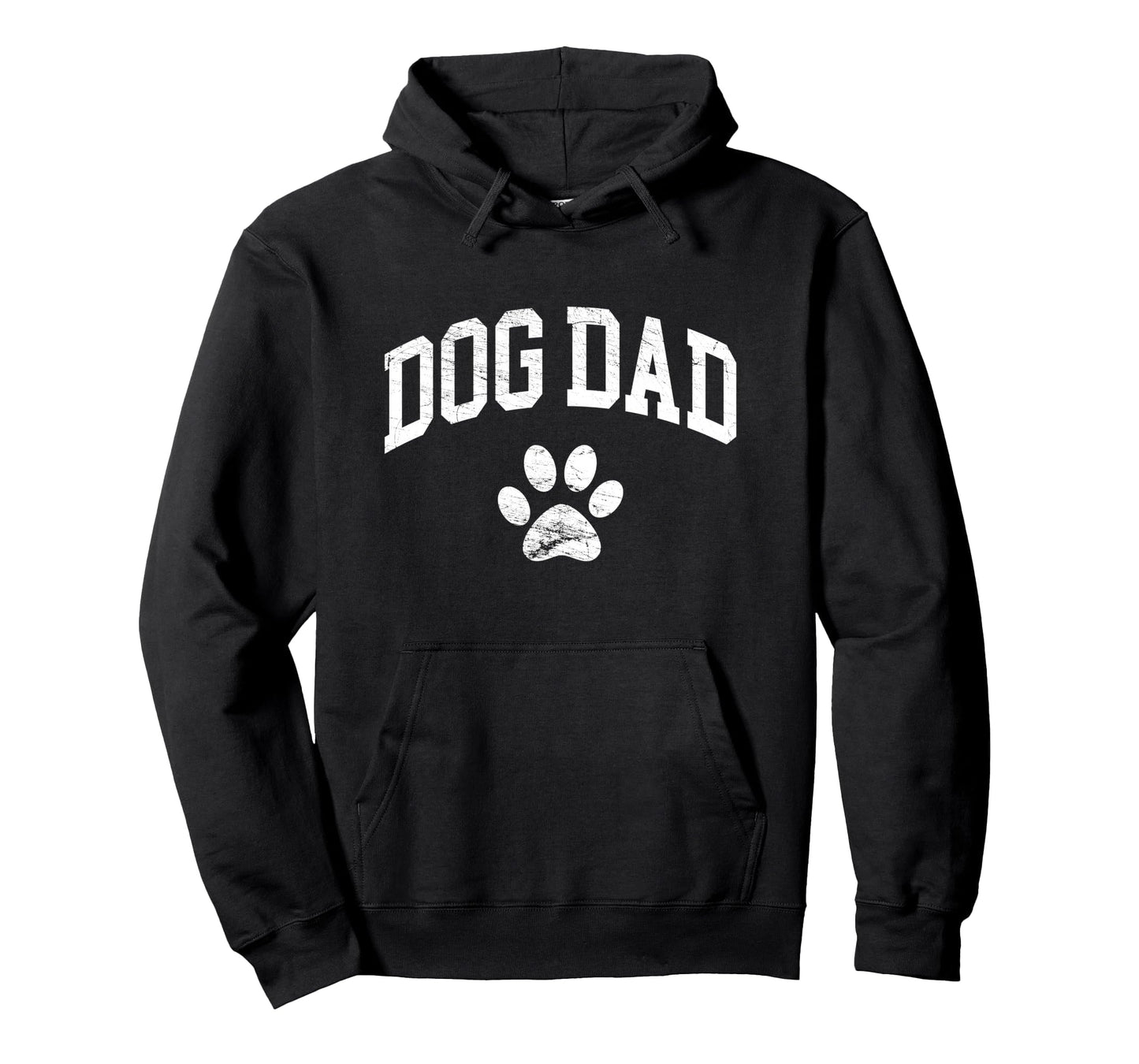 Dog Dad Distressed Funny Dog Paw Hoodie - Aesthetic Graphic for Adults - T-Shirt, Sweatshirt, Hoodie