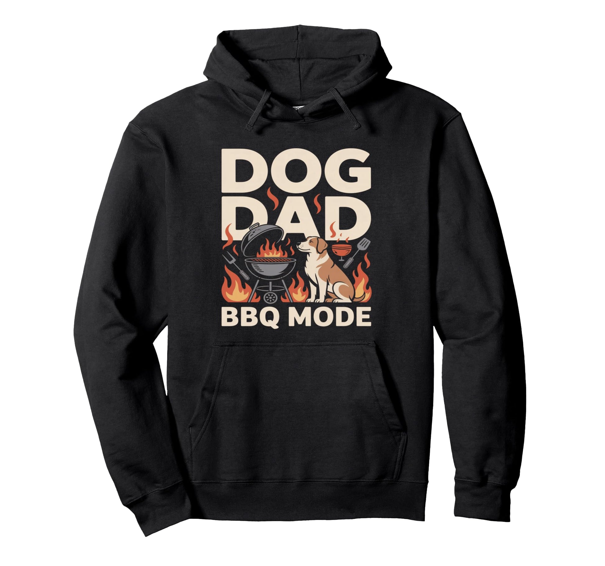 Dog Dad Bbq Mode Funny Backyard Grilling Hoodie - Unique Graphic Unisex - T-Shirt, Sweatshirt, Hoodie
