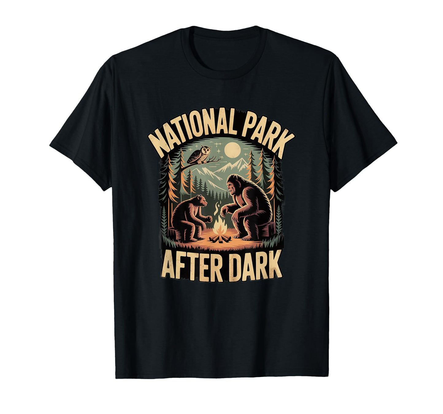 Bigfoot Camping Spooky T-Shirt - Casual Everyday Wear for Adults - T-Shirt, Sweatshirt, Hoodie