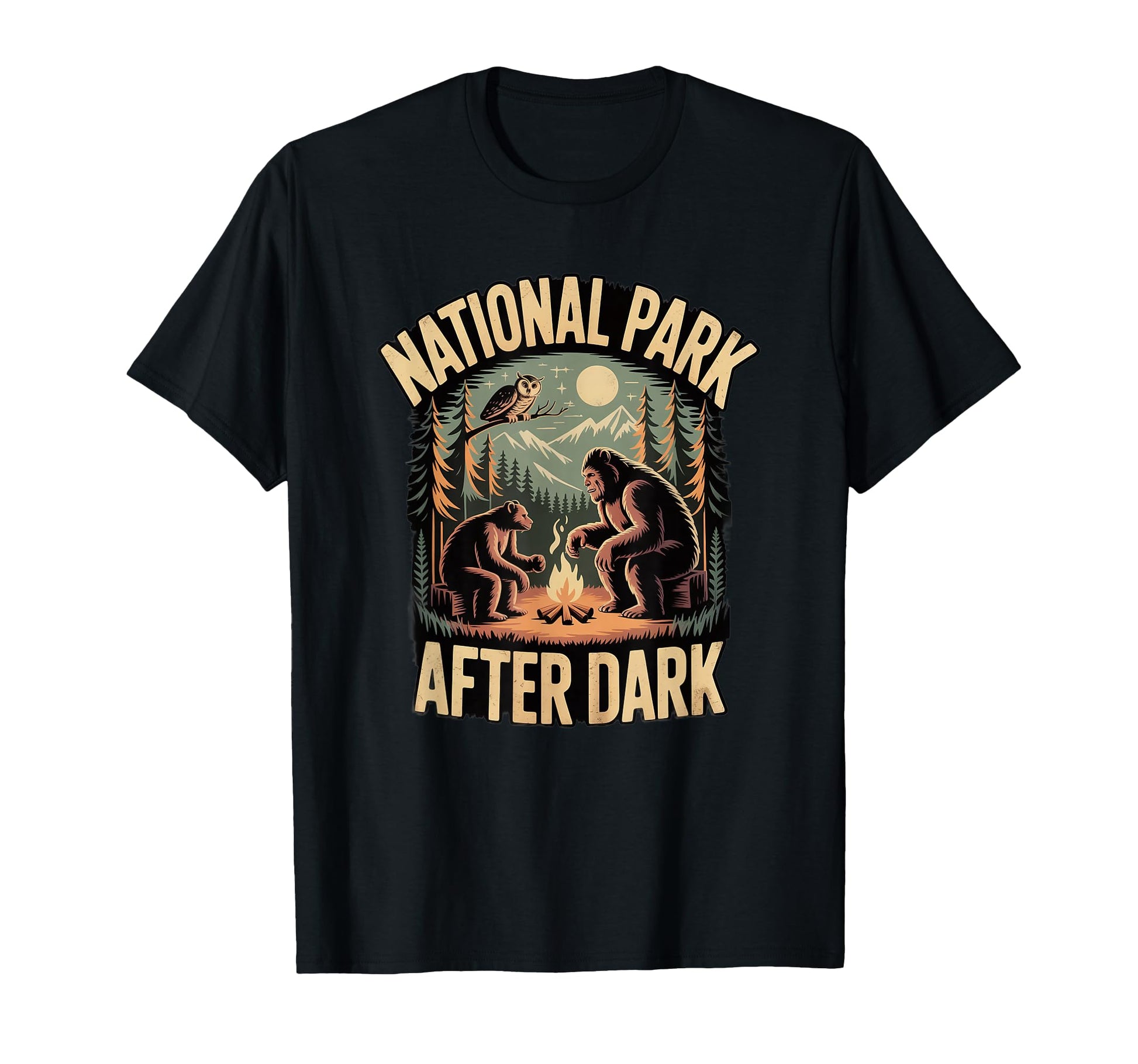 Bigfoot Camping Spooky T-Shirt - Casual Everyday Wear for Adults - T-Shirt, Sweatshirt, Hoodie