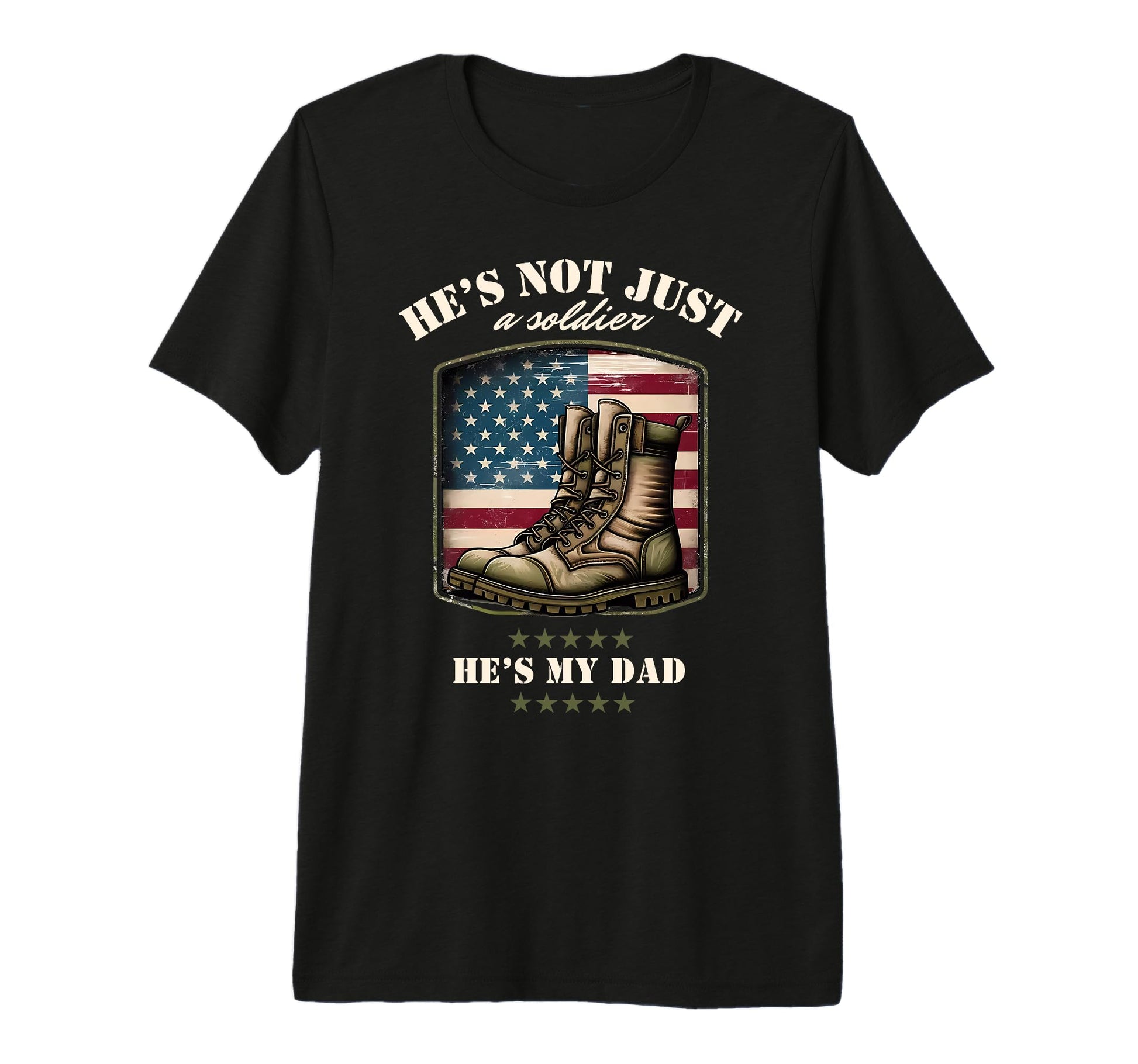Military Hes Not Just Solider Hes T-Shirt - Aesthetic Graphic for Adults - T-Shirt, Sweatshirt, Hoodie