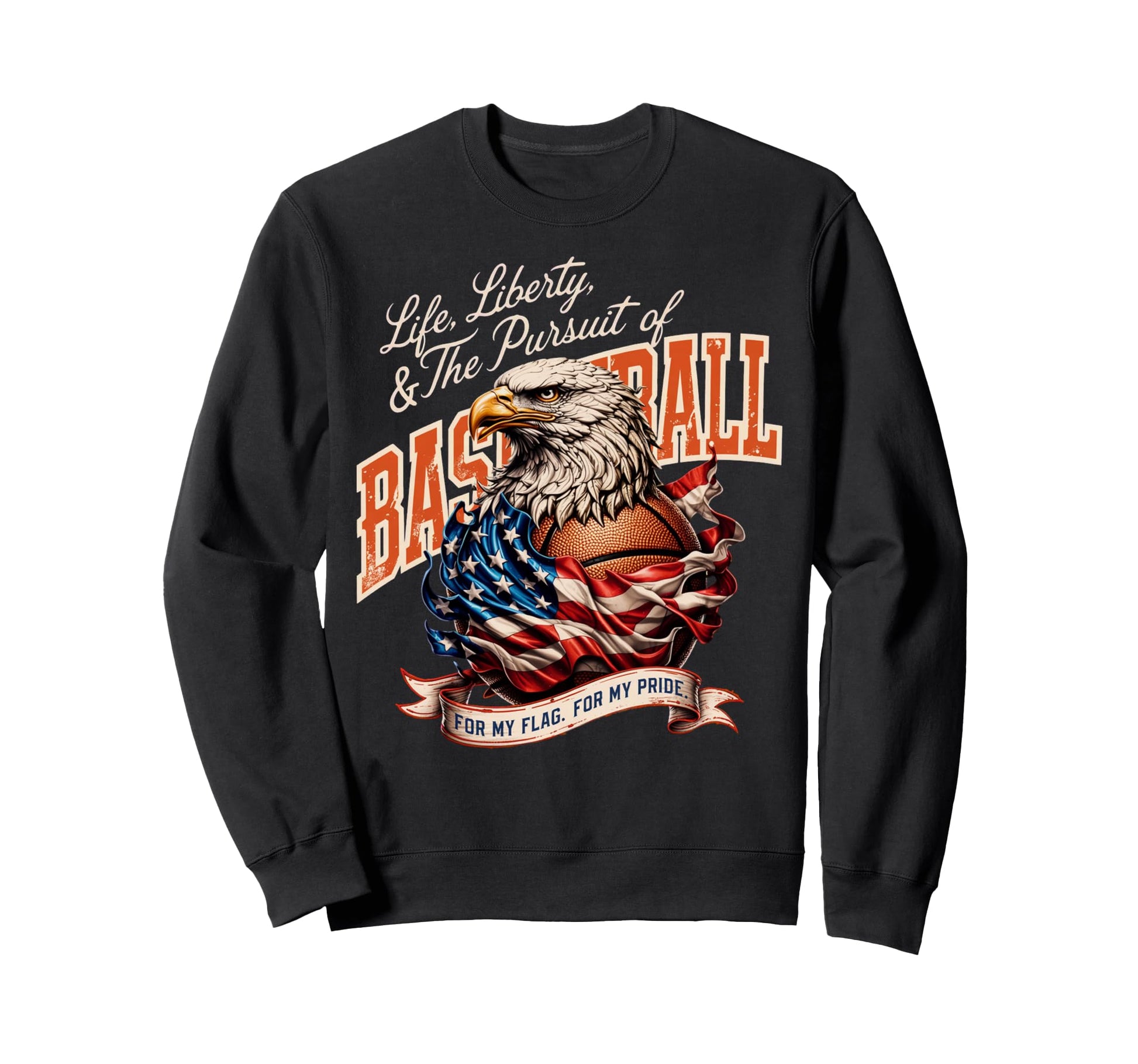 Eagle American Flag Patriotic Sweatshirt - Casual Everyday Wear Unisex - T-Shirt, Sweatshirt, Hoodie
