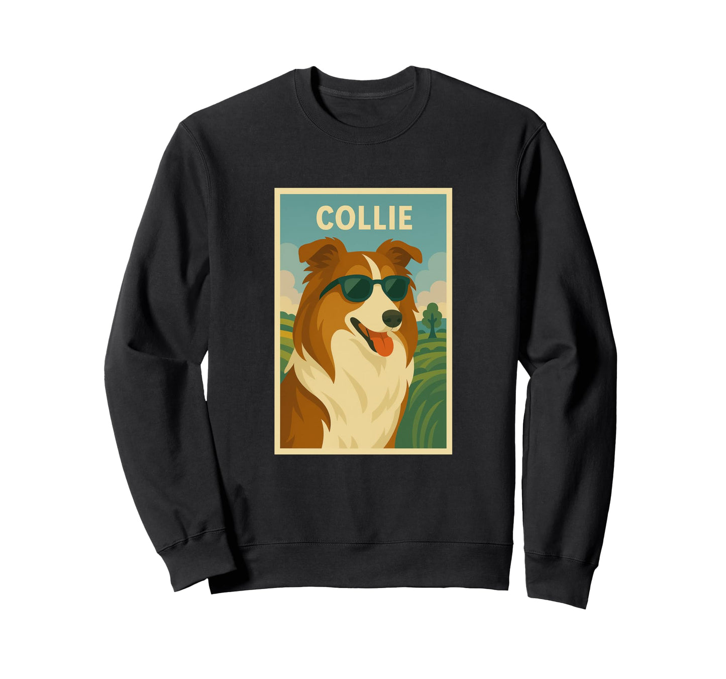 Collie Art Minimalist Pop Art Collie Sweatshirt - Minimalist Print Unisex - T-Shirt, Sweatshirt, Hoodie