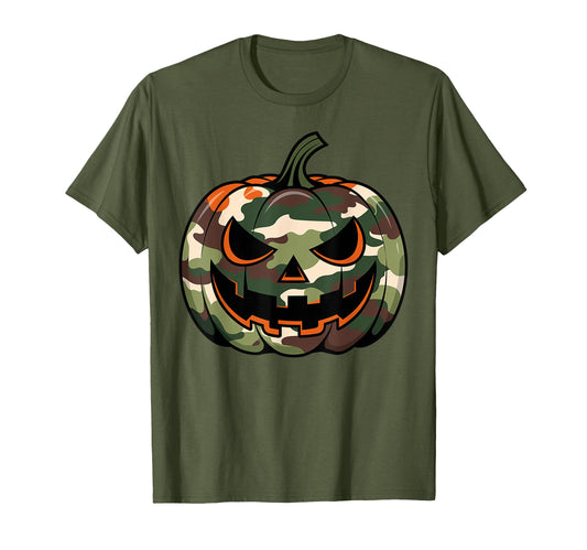 Camo Jack O Lantern Halloween Shirts T-Shirt - Trendy Graphic Unisex - T-Shirt, Sweatshirt, Hoodie