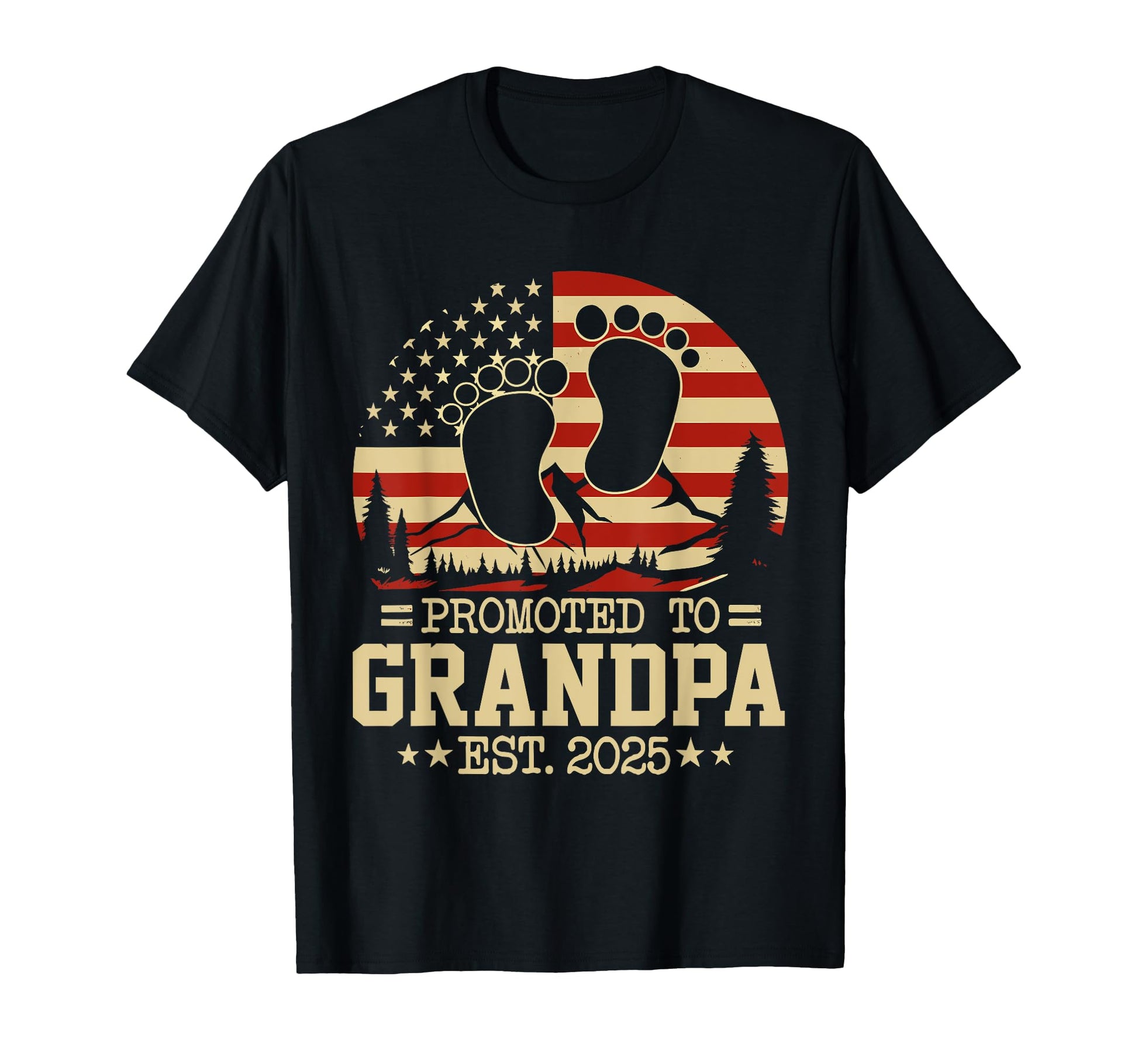 Promoted To Grandpa Est 2025 Usa Flag T-Shirt - Fun Novelty Design Unisex - T-Shirt, Sweatshirt, Hoodie