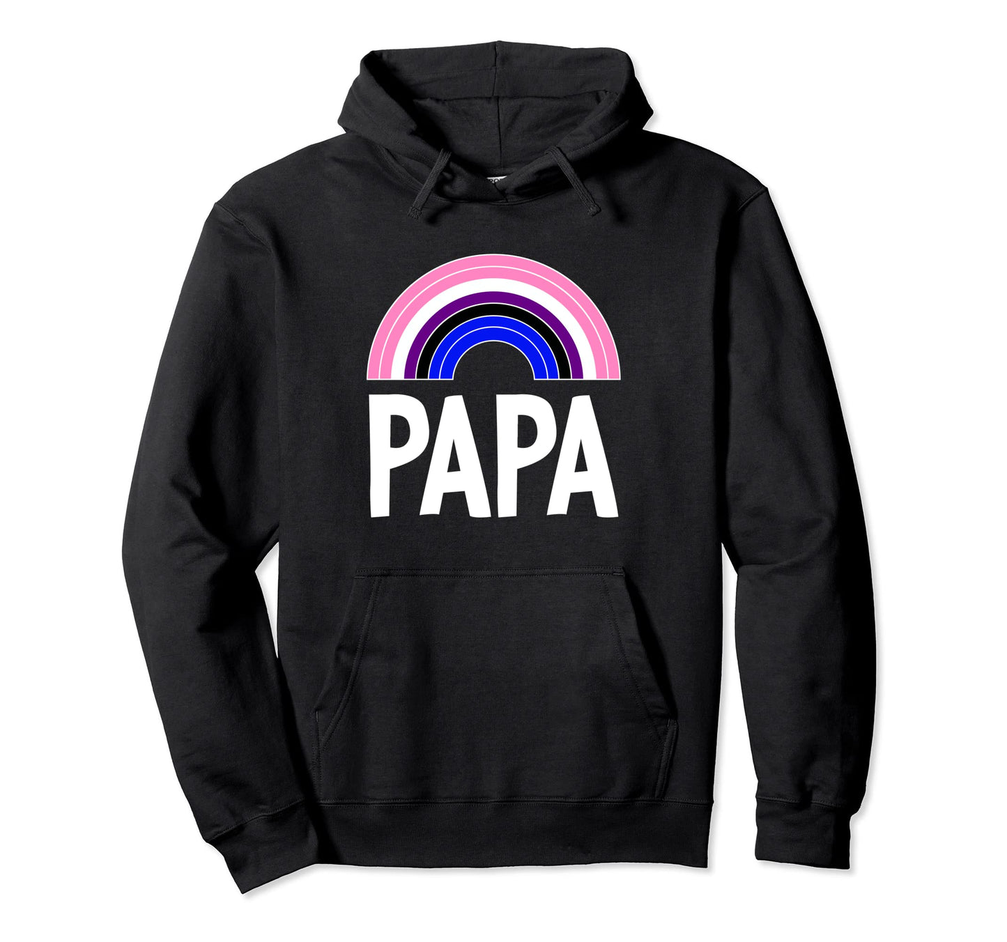 Genderfluid Papa Rainbow Lgbt Q Pride Flag Hoodie - Novelty Apparel Unisex - T-Shirt, Sweatshirt, Hoodie