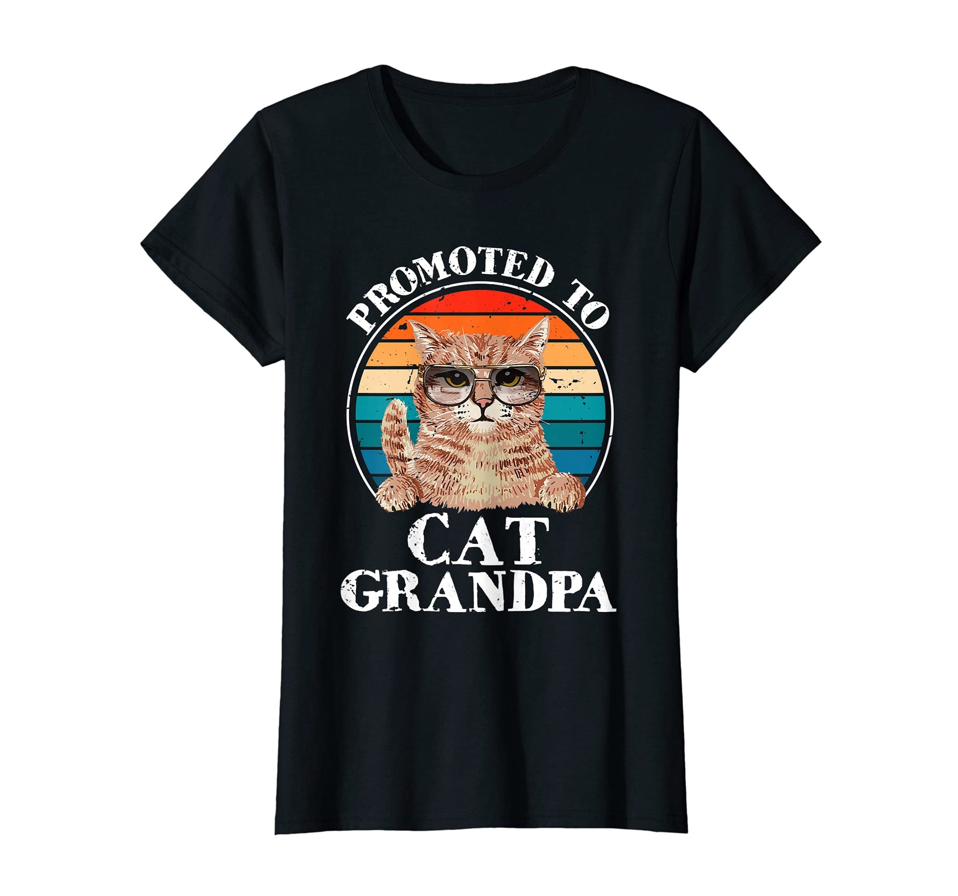 Womens Promoted To Cat Grandpa Animal T-Shirt - Casual Everyday Wear Unisex - T-Shirt, Sweatshirt, Hoodie