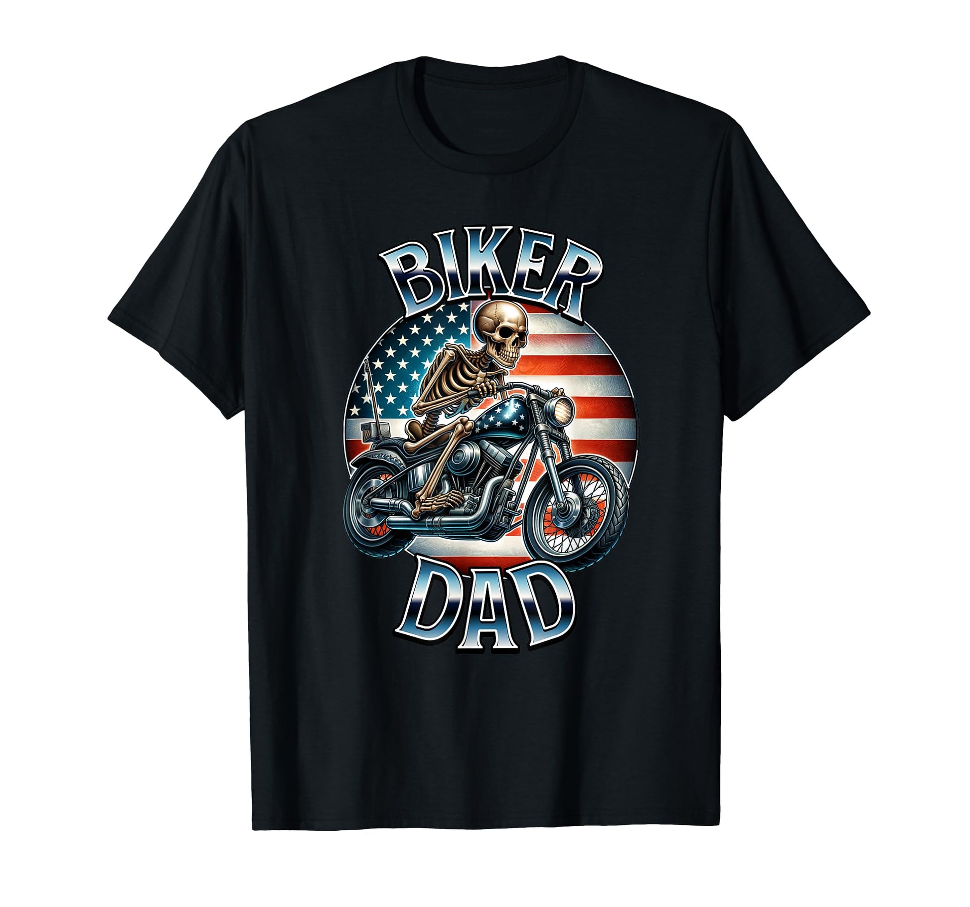Great Fathers Day Gift Motorcycle Flag Usa T-Shirt - Trendy Graphic Unisex - T-Shirt, Sweatshirt, Hoodie
