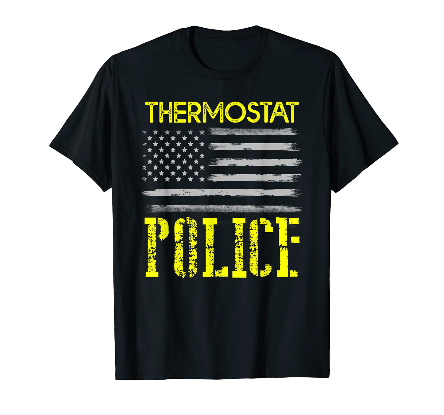 Thermostat Police Us Flag Distressed T-Shirt - Aesthetic Graphic Men Women - T-Shirt, Sweatshirt, Hoodie