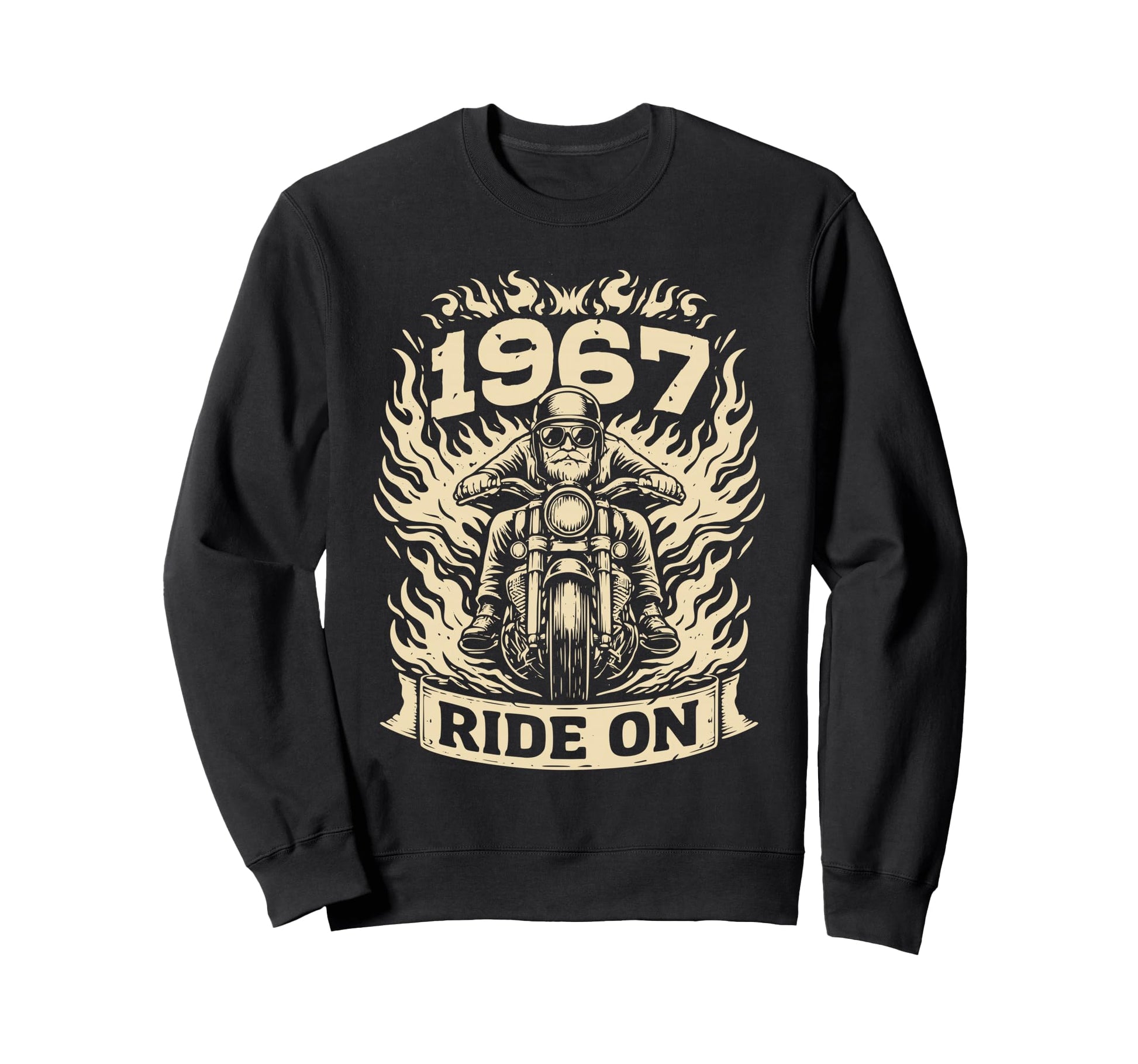 Biker 1967 Ride Birthday Sweatshirt - Aesthetic Graphic for Adults - T-Shirt, Sweatshirt, Hoodie