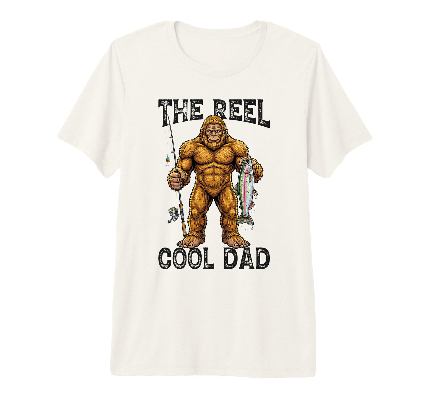 Bigfoot Fishing Dad Reel Dad Tri Blend T-Shirt - Trendy Graphic Men Women - T-Shirt, Sweatshirt, Hoodie