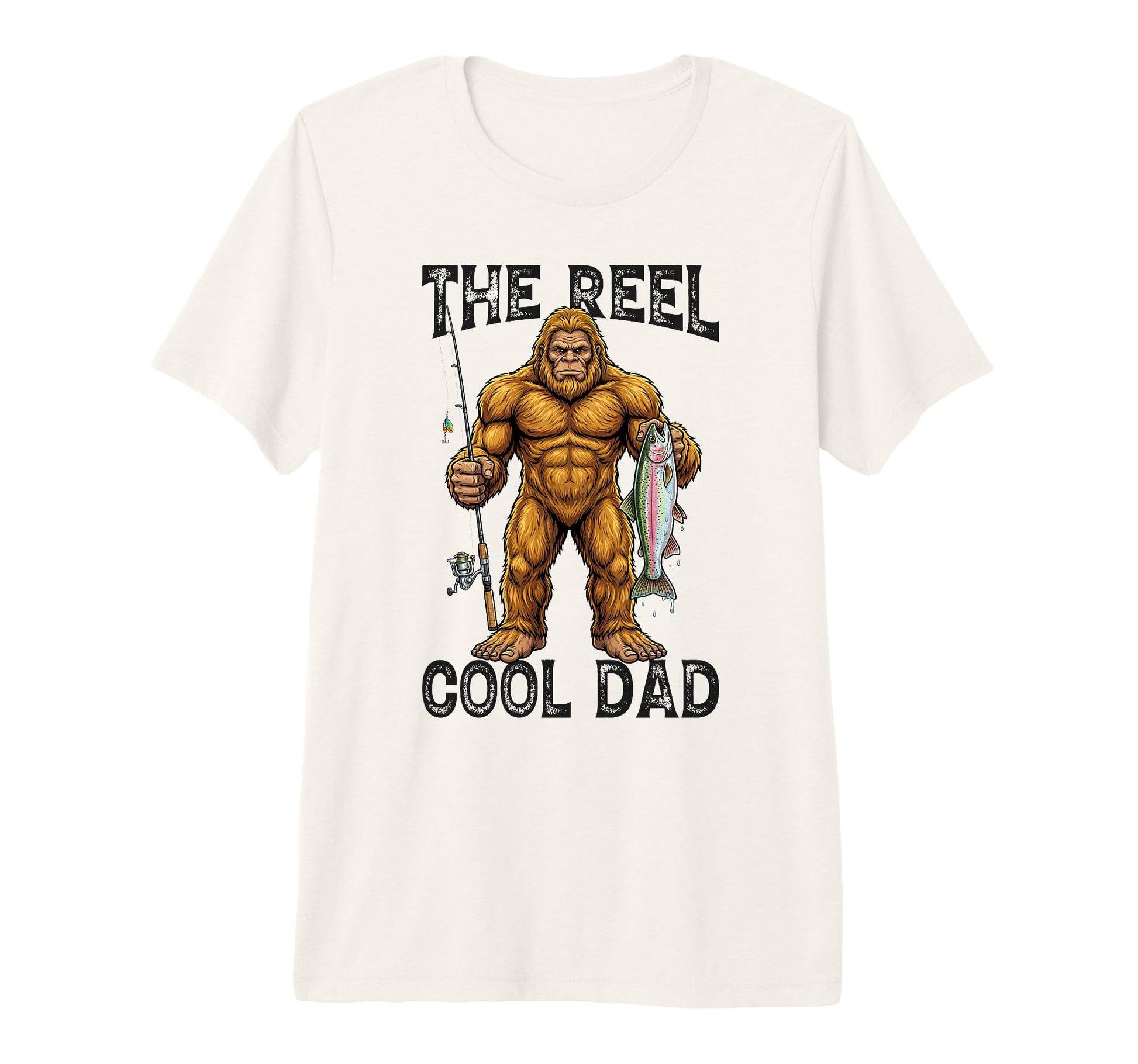 Bigfoot Fishing Dad Reel Dad Tri Blend T-Shirt - Trendy Graphic Men Women - T-Shirt, Sweatshirt, Hoodie