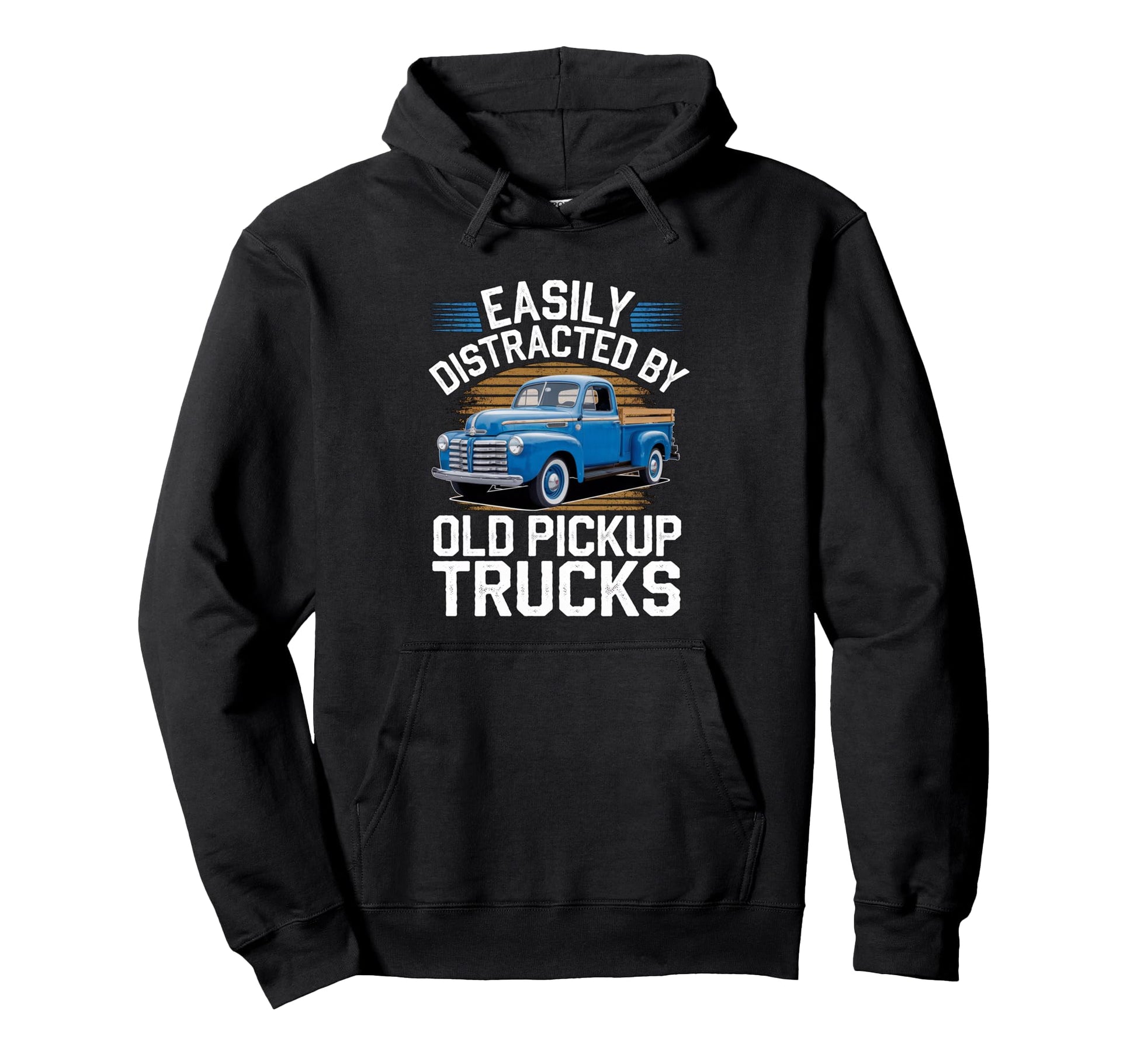 Easily Distracted Old Pickup Trucks Hoodie - Unique Graphic for Adults - T-Shirt, Sweatshirt, Hoodie