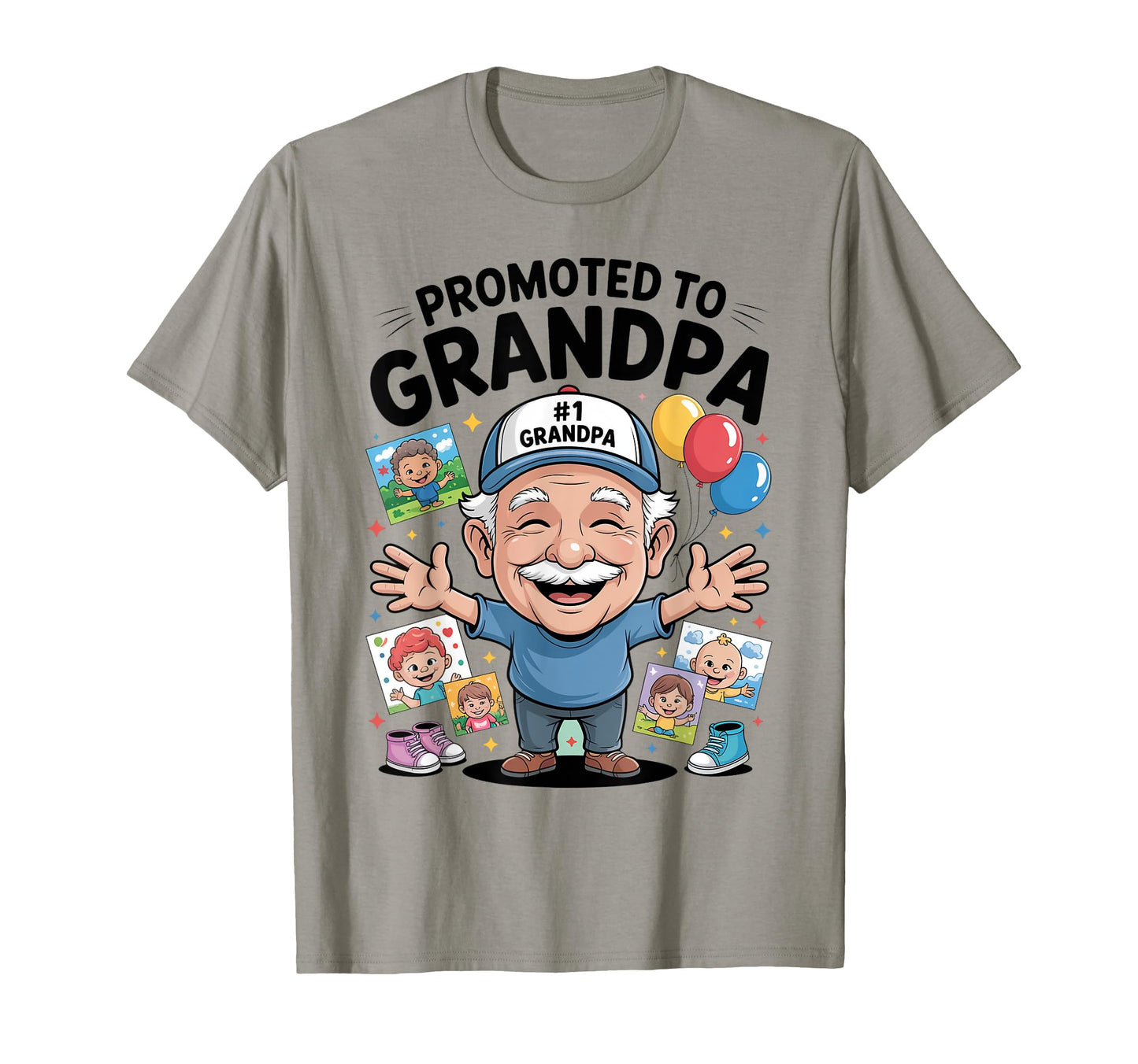 Promoted To Grandpa Funny New T-Shirt - Custom Art Print for Adults - T-Shirt, Sweatshirt, Hoodie