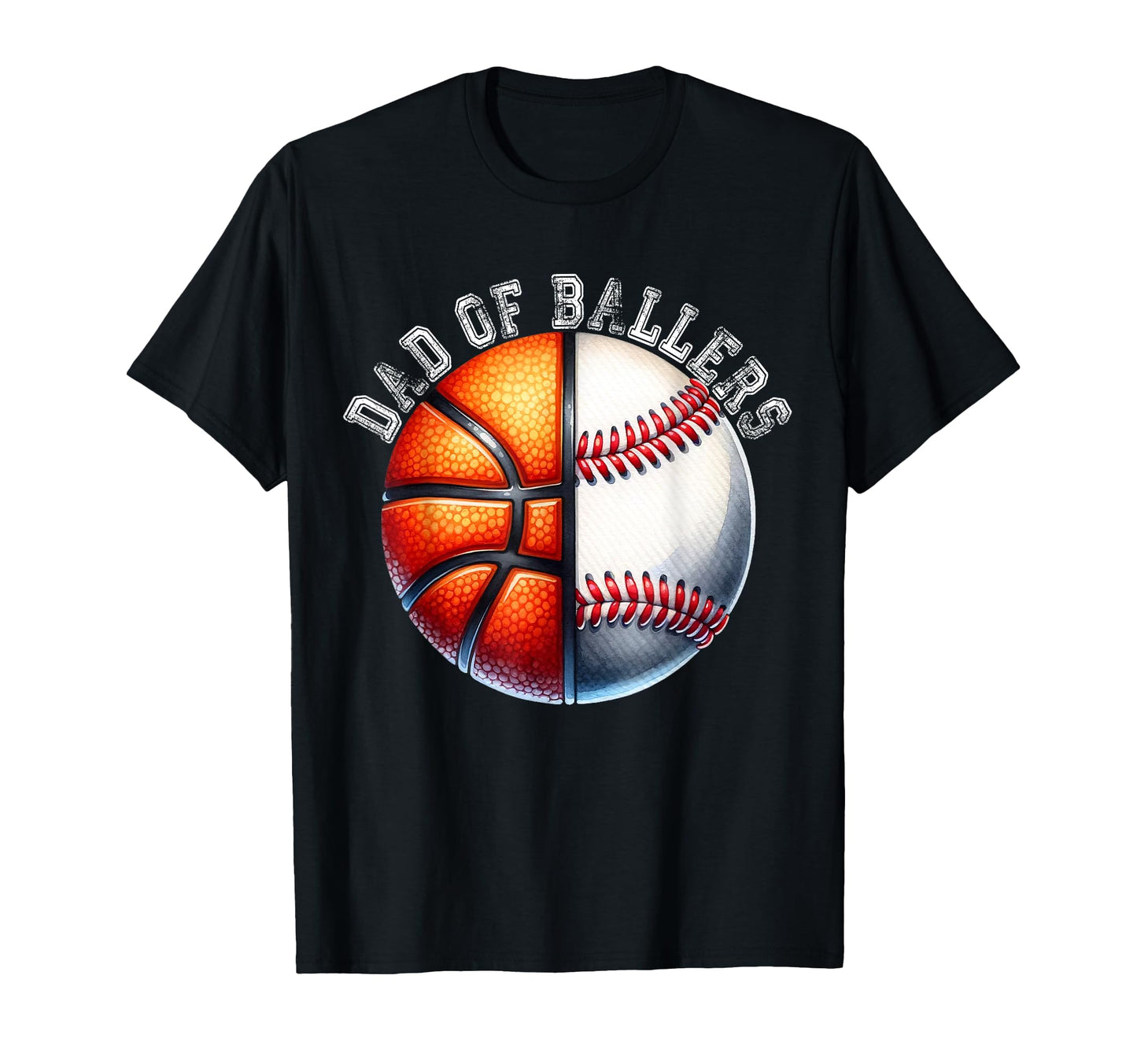 Dad Ballers Basketball Baseball Player T-Shirt - Trendy Graphic for Adults - T-Shirt, Sweatshirt, Hoodie