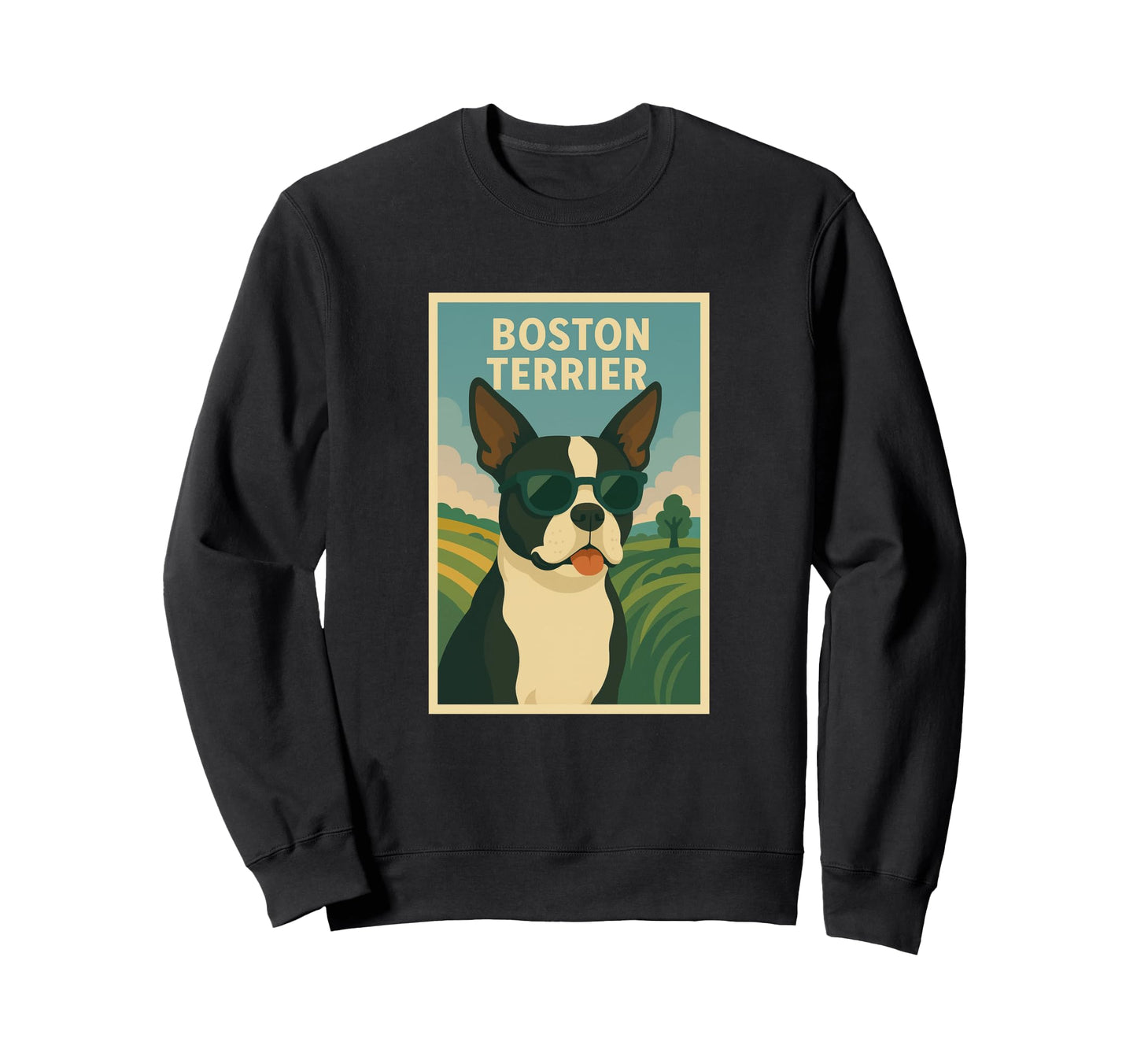 Boston Terrier Art Minimalist Dog Pop Art Sweatshirt - Graphic Print Unisex - T-Shirt, Sweatshirt, Hoodie