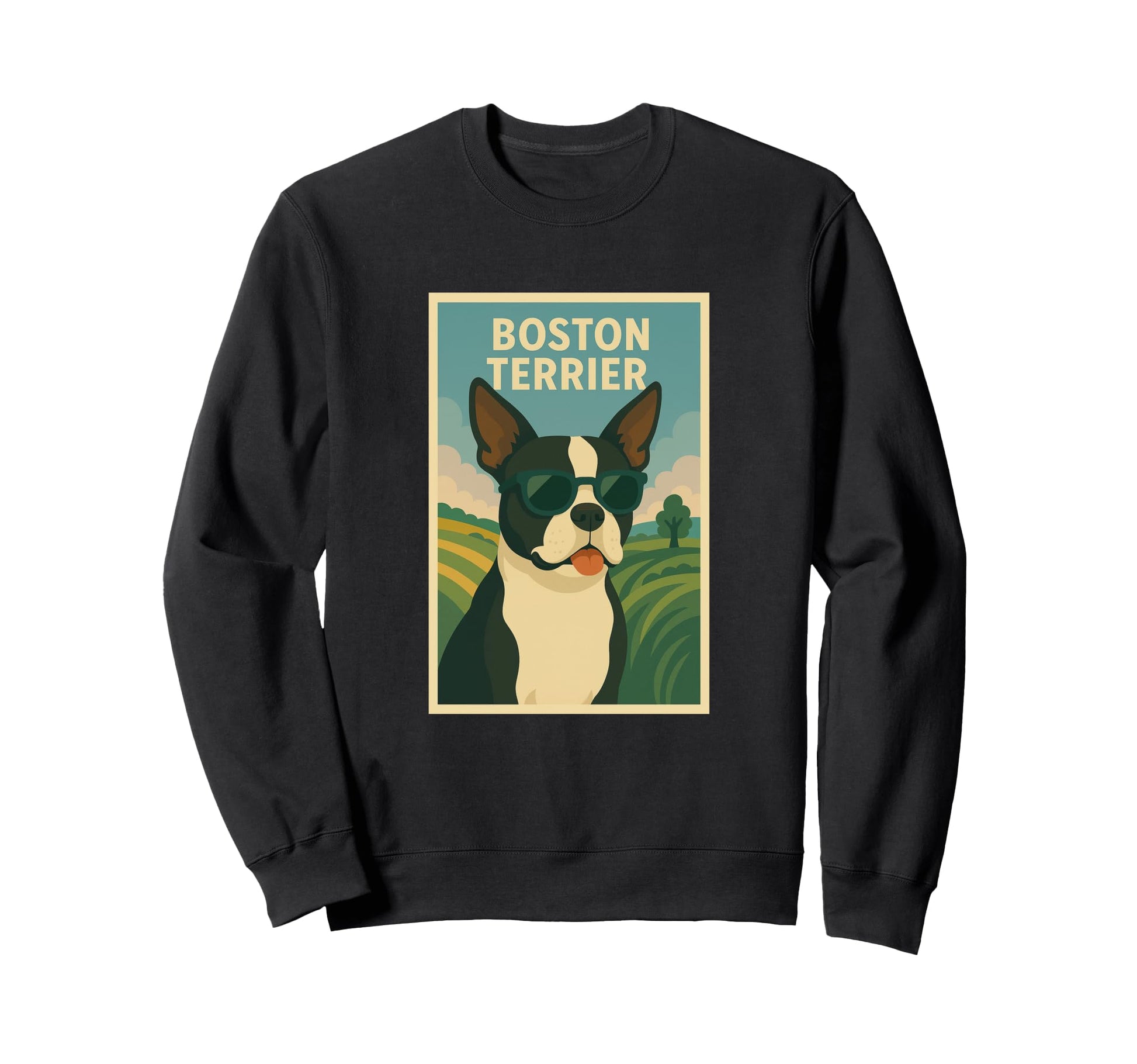 Boston Terrier Art Minimalist Dog Pop Art Sweatshirt - Graphic Print Unisex - T-Shirt, Sweatshirt, Hoodie